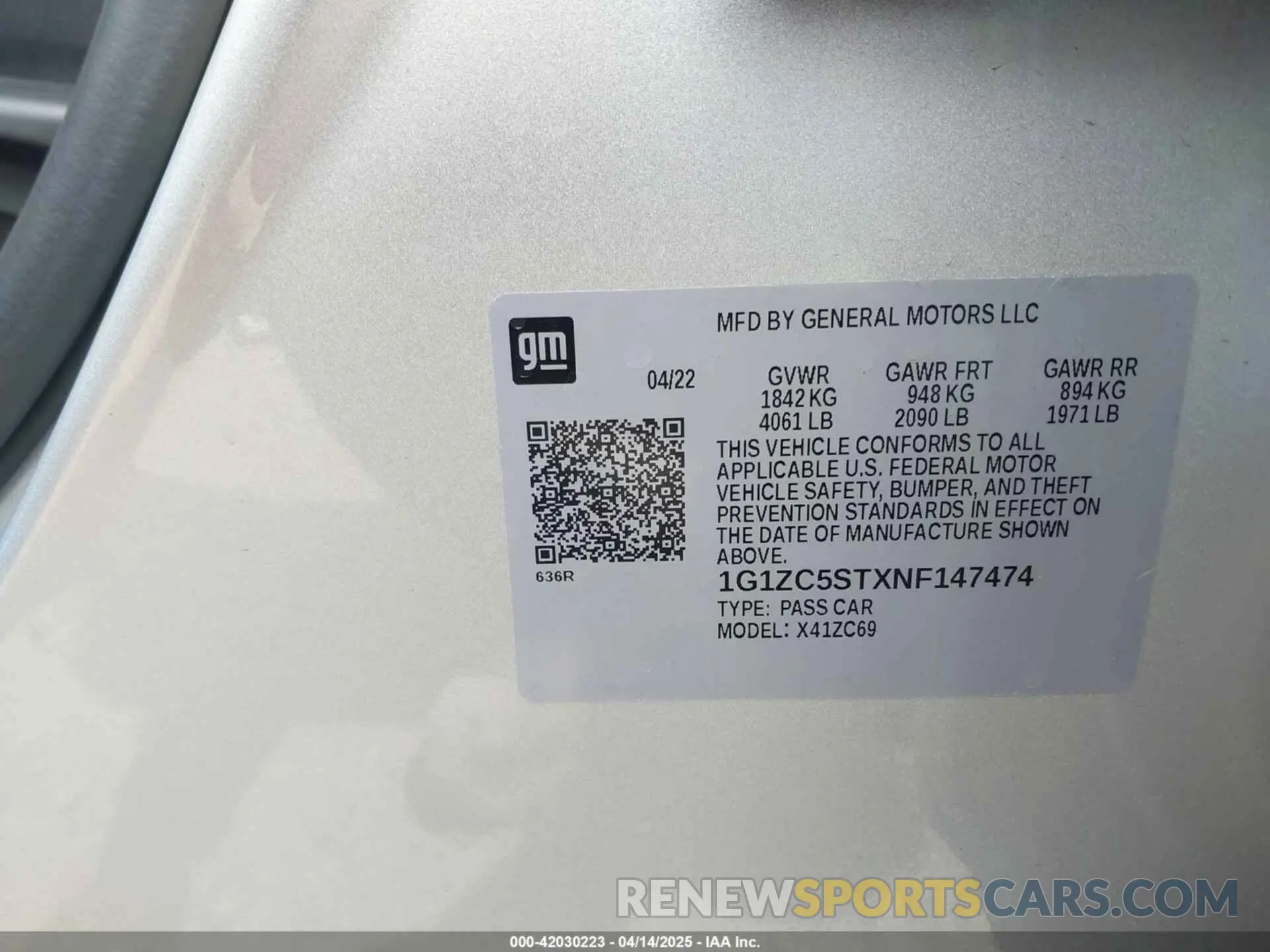 9 Photograph of a damaged car 1G1ZC5STXNF147474 CHEVROLET MALIBU 2022