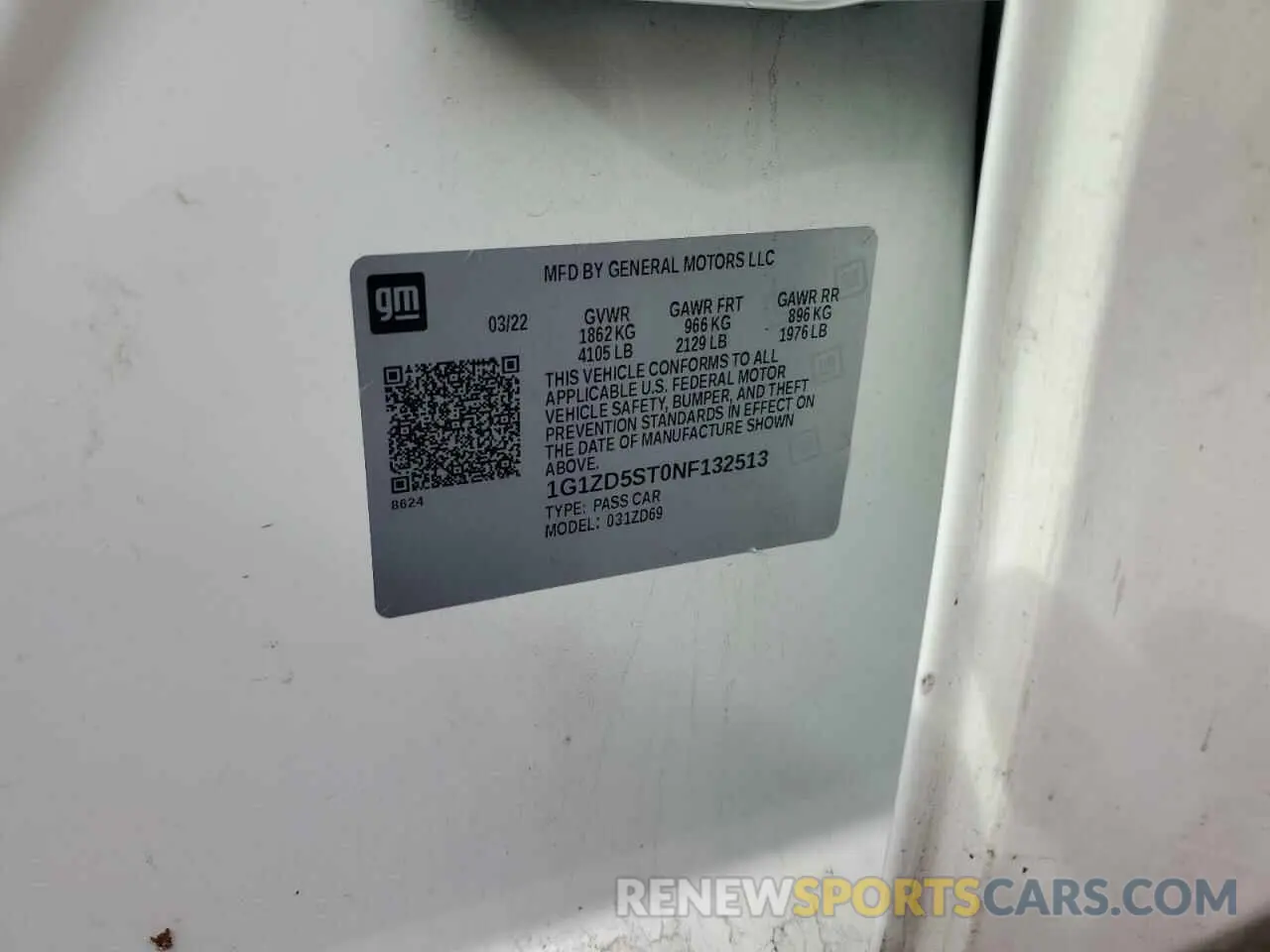14 Photograph of a damaged car 1G1ZD5ST0NF132513 CHEVROLET MALIBU 2022