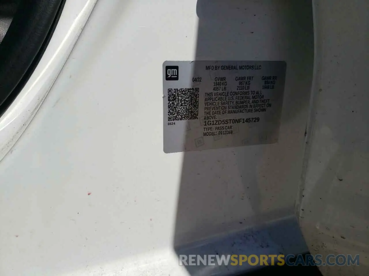 14 Photograph of a damaged car 1G1ZD5ST0NF145729 CHEVROLET MALIBU 2022