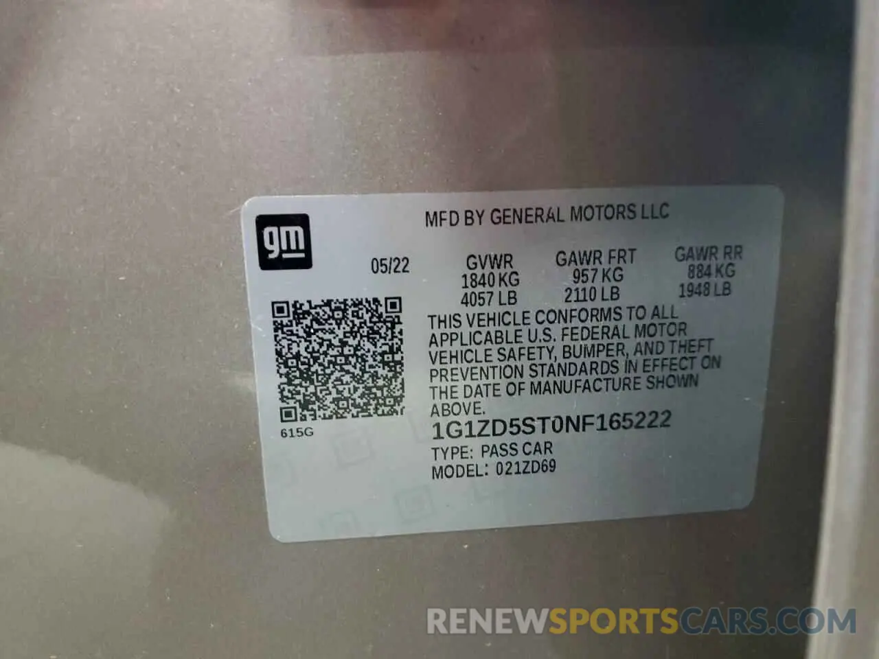 12 Photograph of a damaged car 1G1ZD5ST0NF165222 CHEVROLET MALIBU 2022