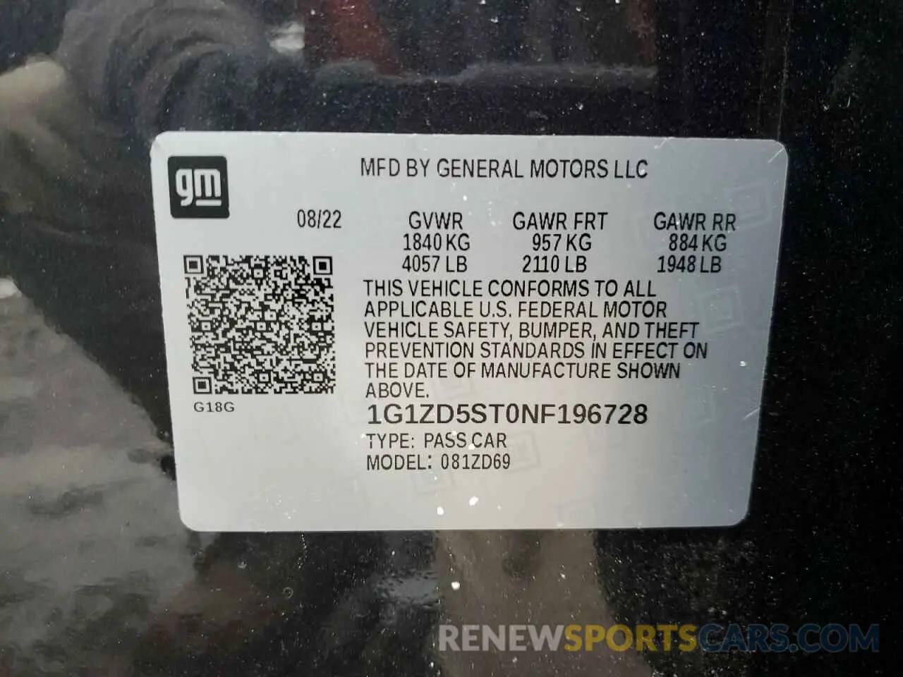 13 Photograph of a damaged car 1G1ZD5ST0NF196728 CHEVROLET MALIBU 2022