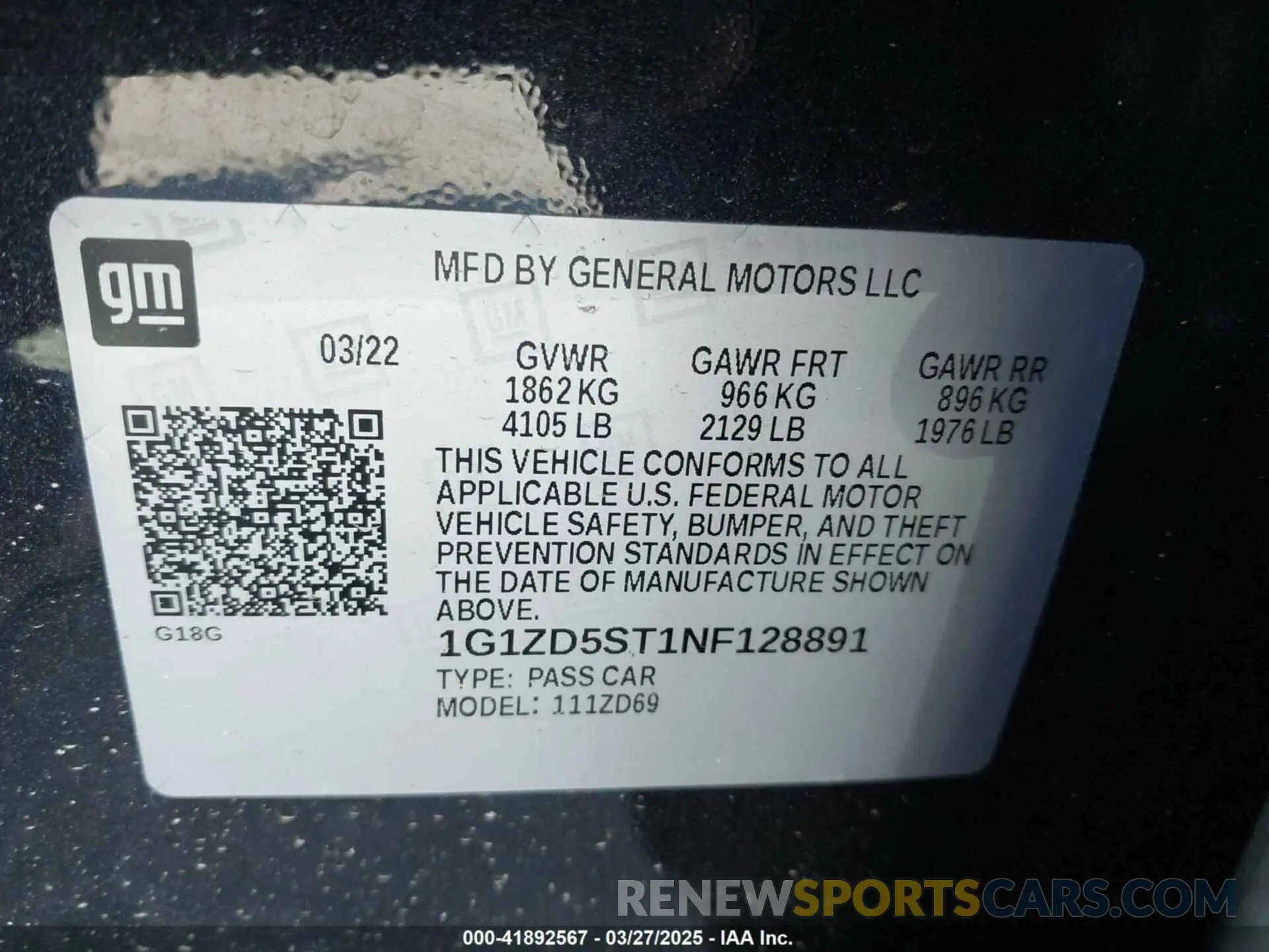 9 Photograph of a damaged car 1G1ZD5ST1NF128891 CHEVROLET MALIBU 2022