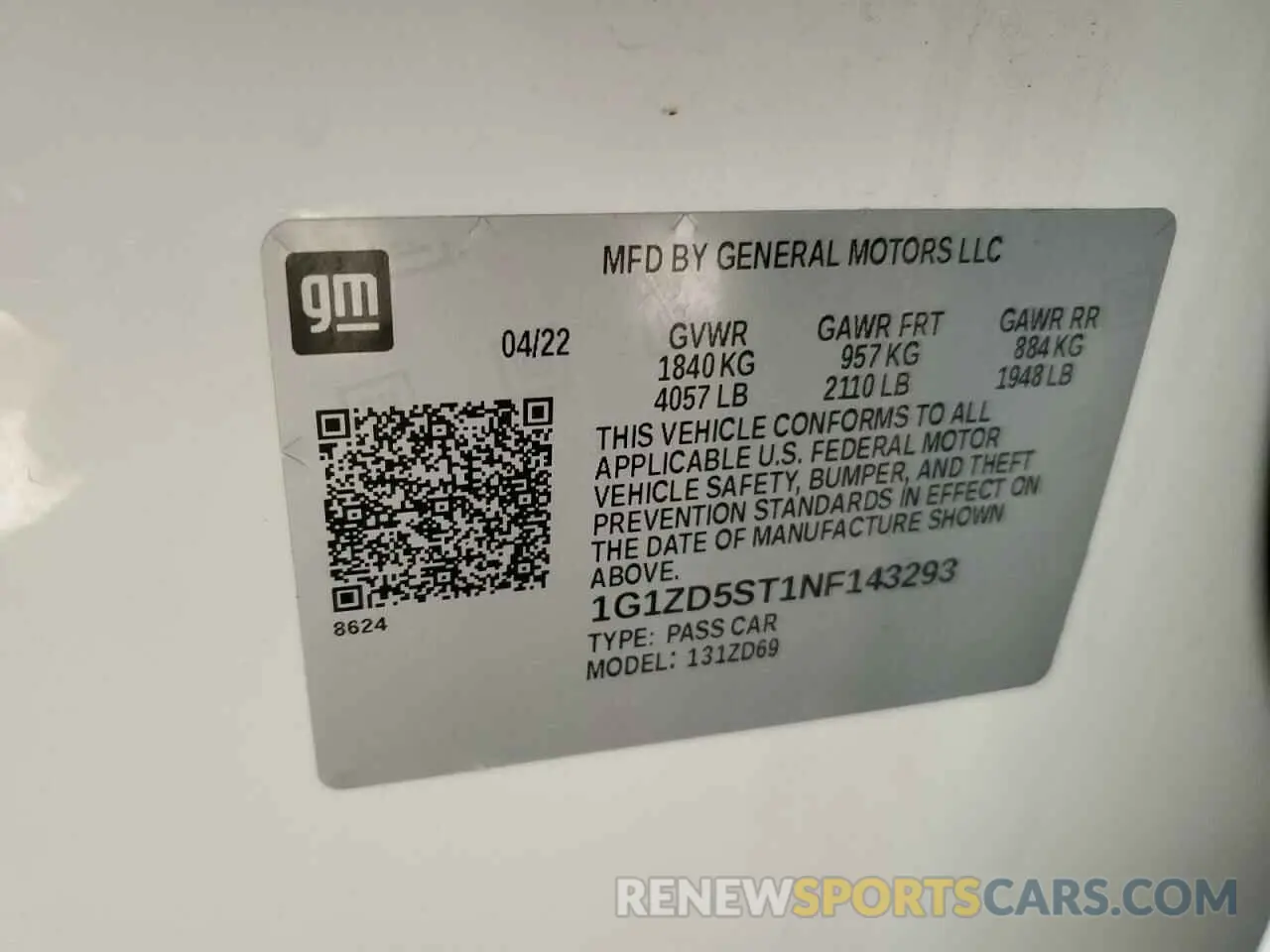 12 Photograph of a damaged car 1G1ZD5ST1NF143293 CHEVROLET MALIBU 2022