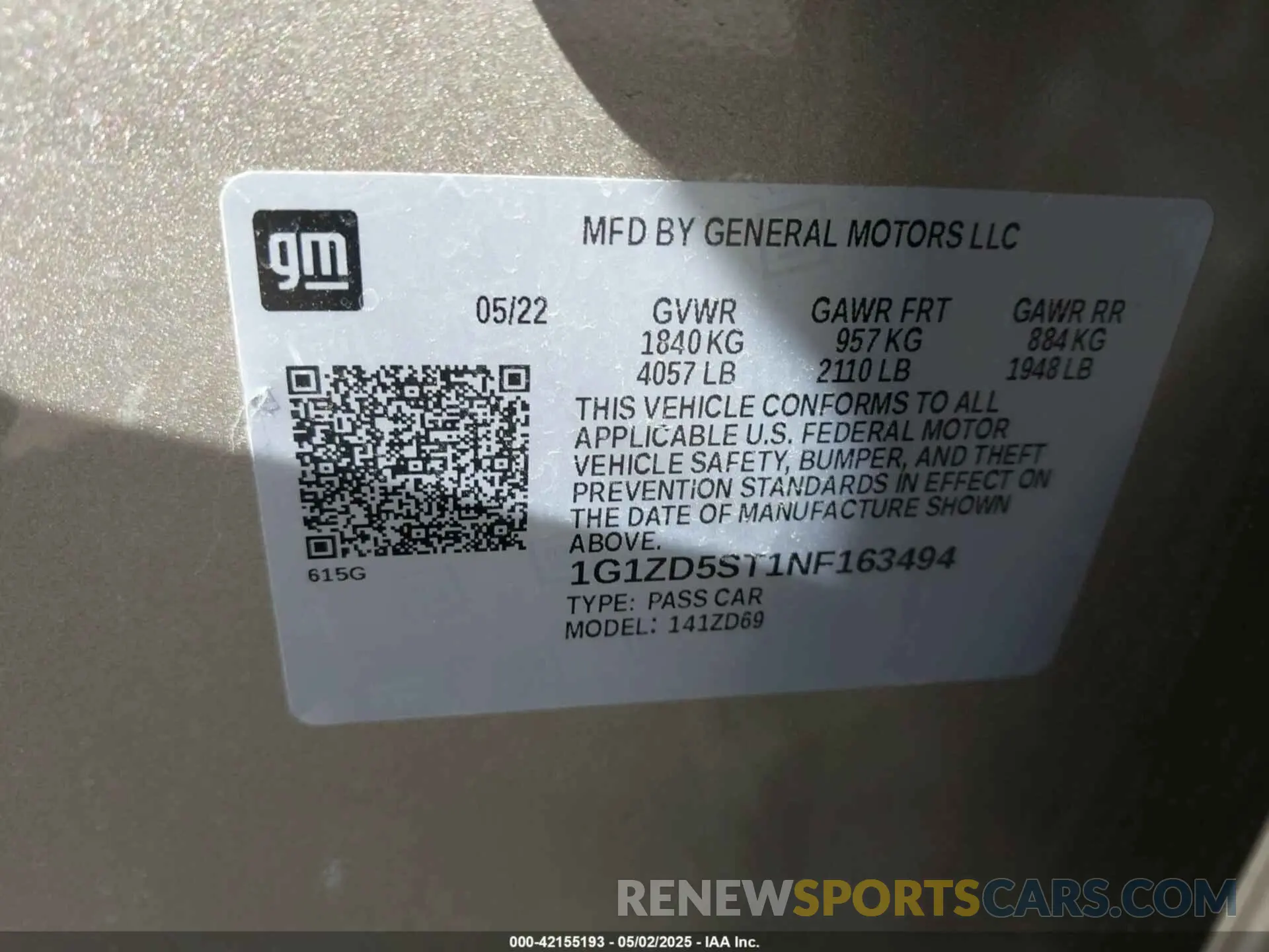 9 Photograph of a damaged car 1G1ZD5ST1NF163494 CHEVROLET MALIBU 2022