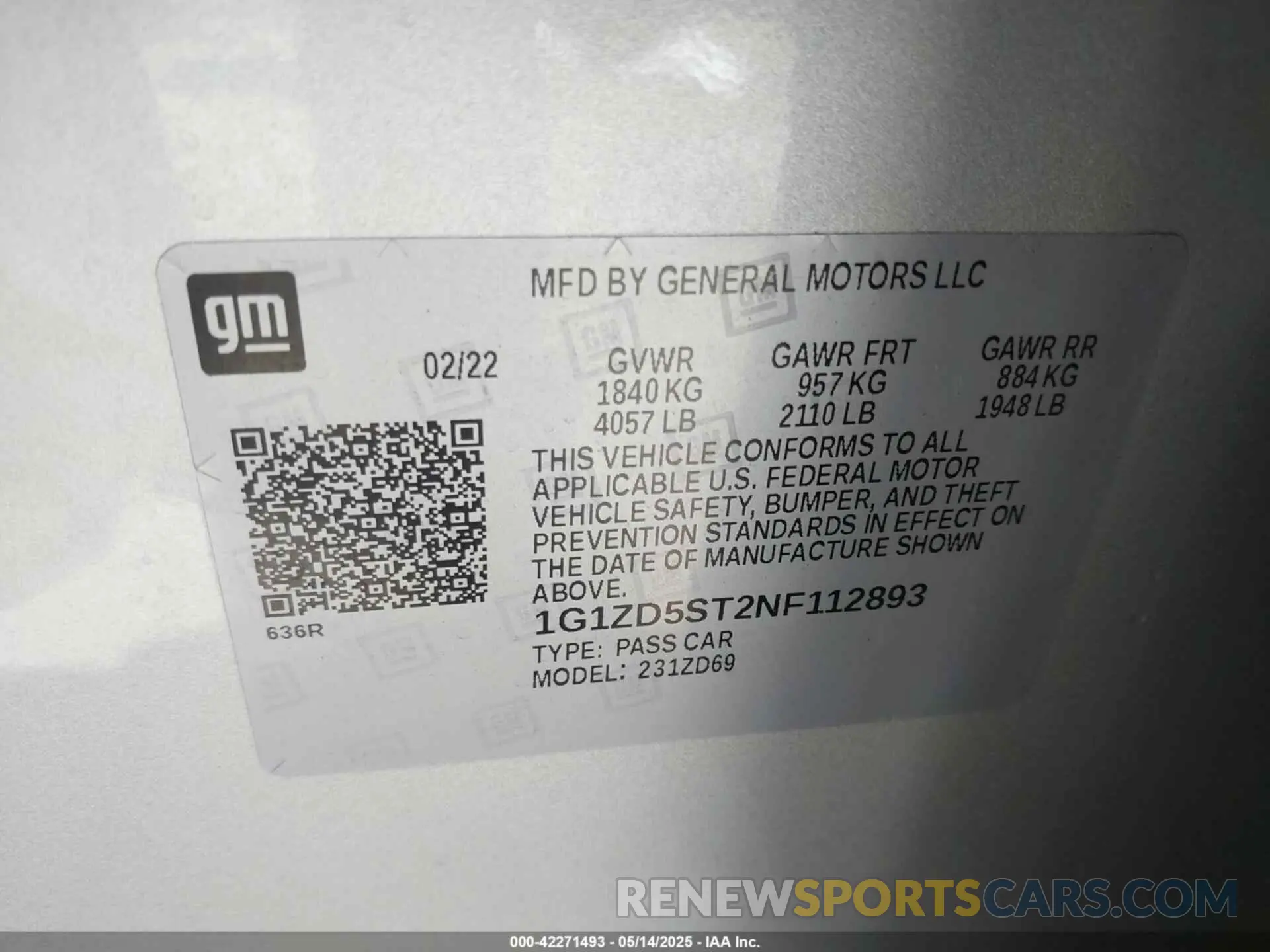 9 Photograph of a damaged car 1G1ZD5ST2NF112893 CHEVROLET MALIBU 2022