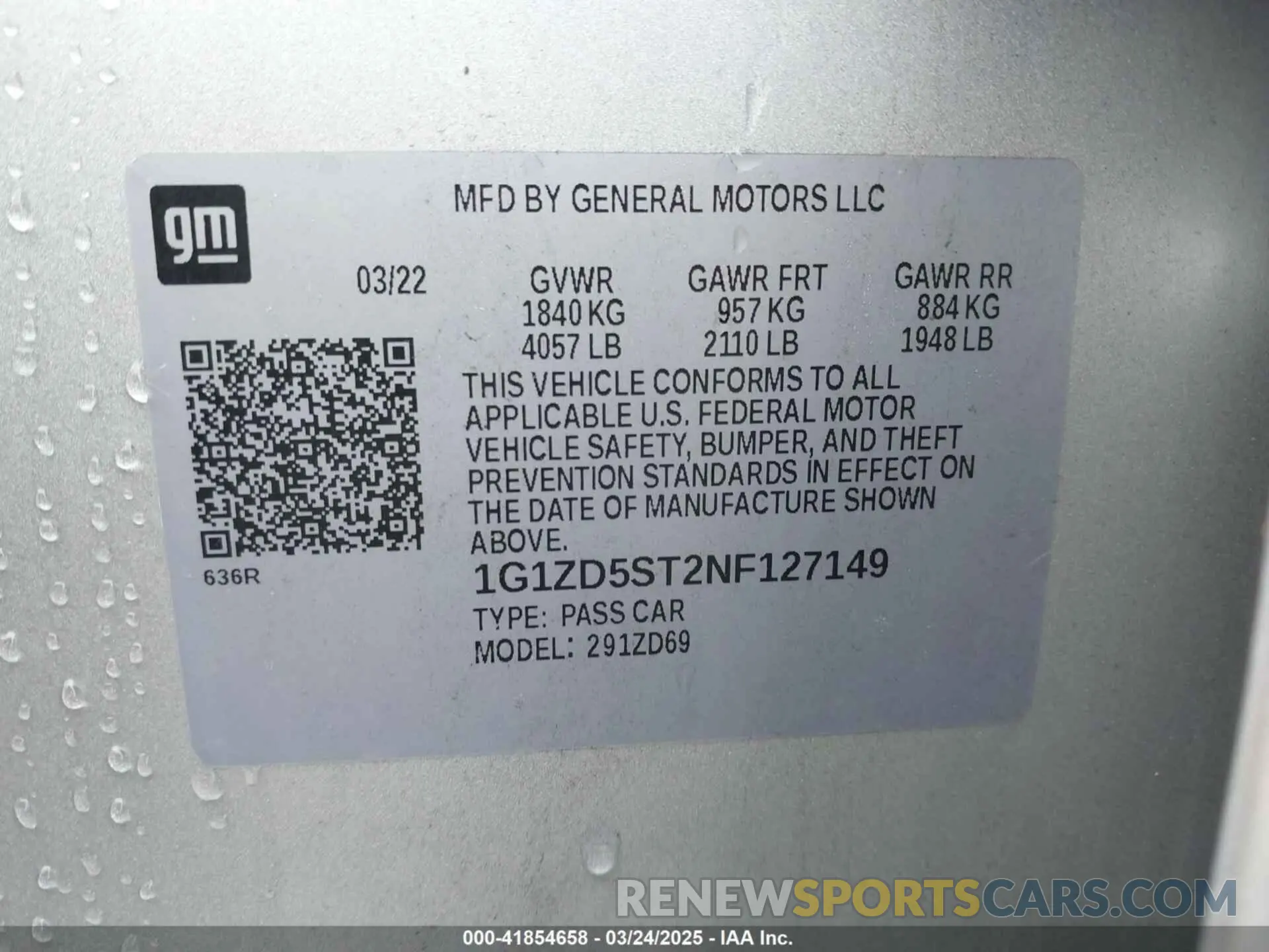 9 Photograph of a damaged car 1G1ZD5ST2NF127149 CHEVROLET MALIBU 2022