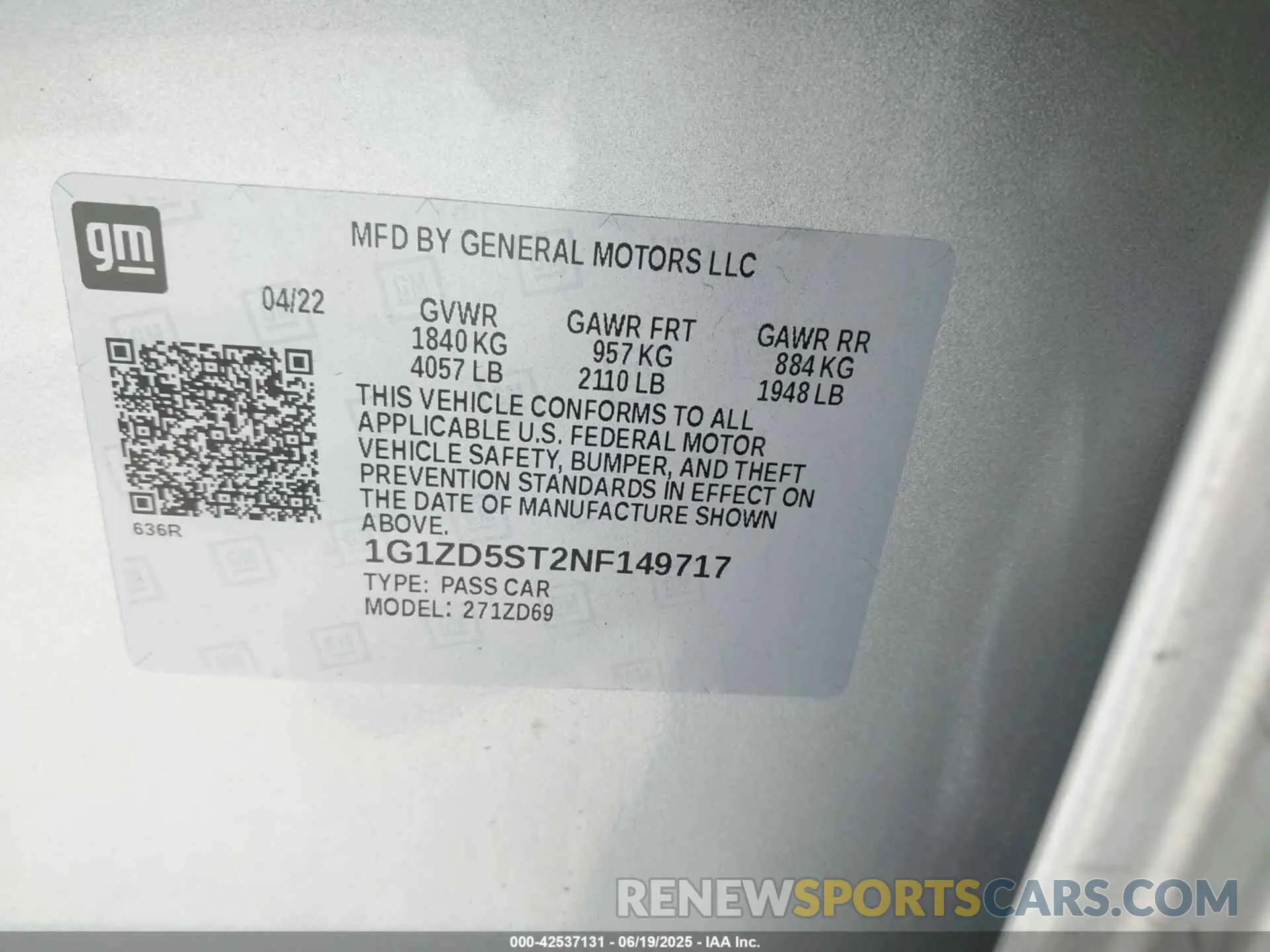 9 Photograph of a damaged car 1G1ZD5ST2NF149717 CHEVROLET MALIBU 2022