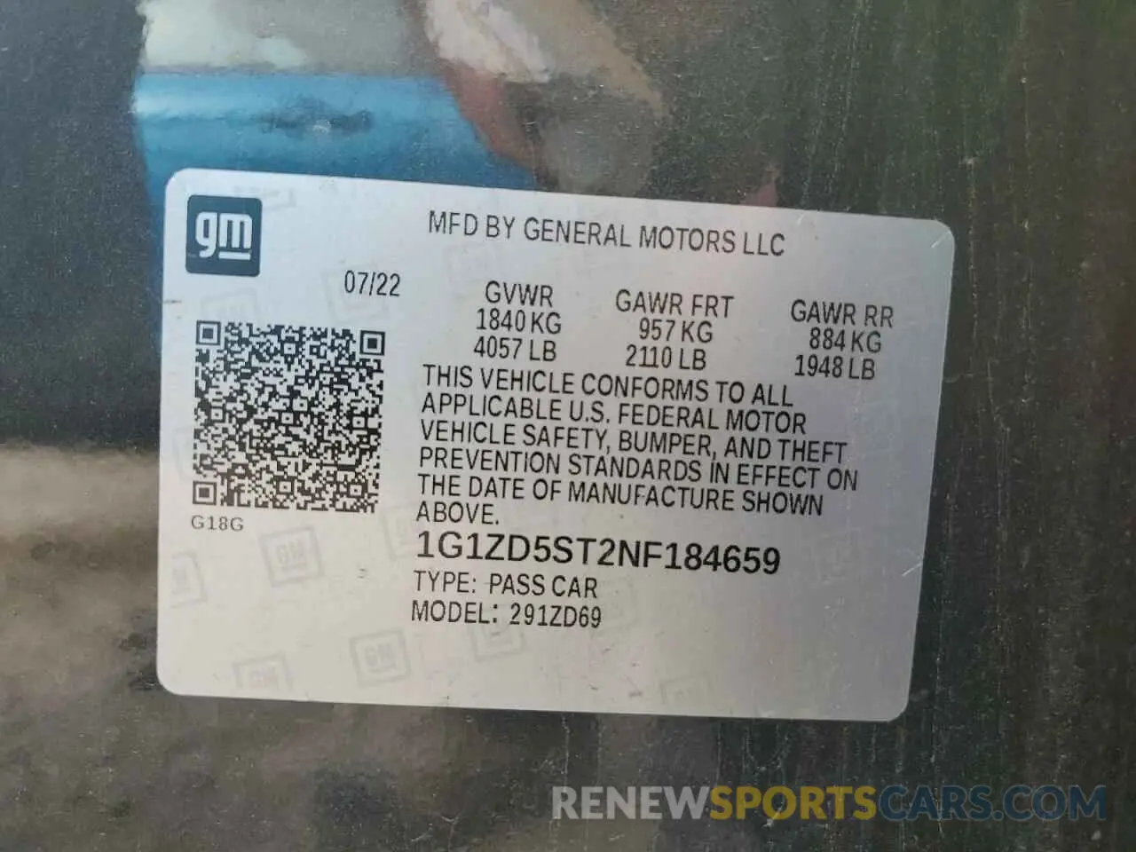 13 Photograph of a damaged car 1G1ZD5ST2NF184659 CHEVROLET MALIBU 2022