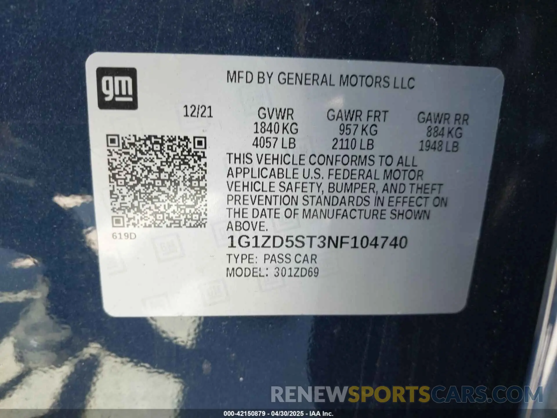 9 Photograph of a damaged car 1G1ZD5ST3NF104740 CHEVROLET MALIBU 2022