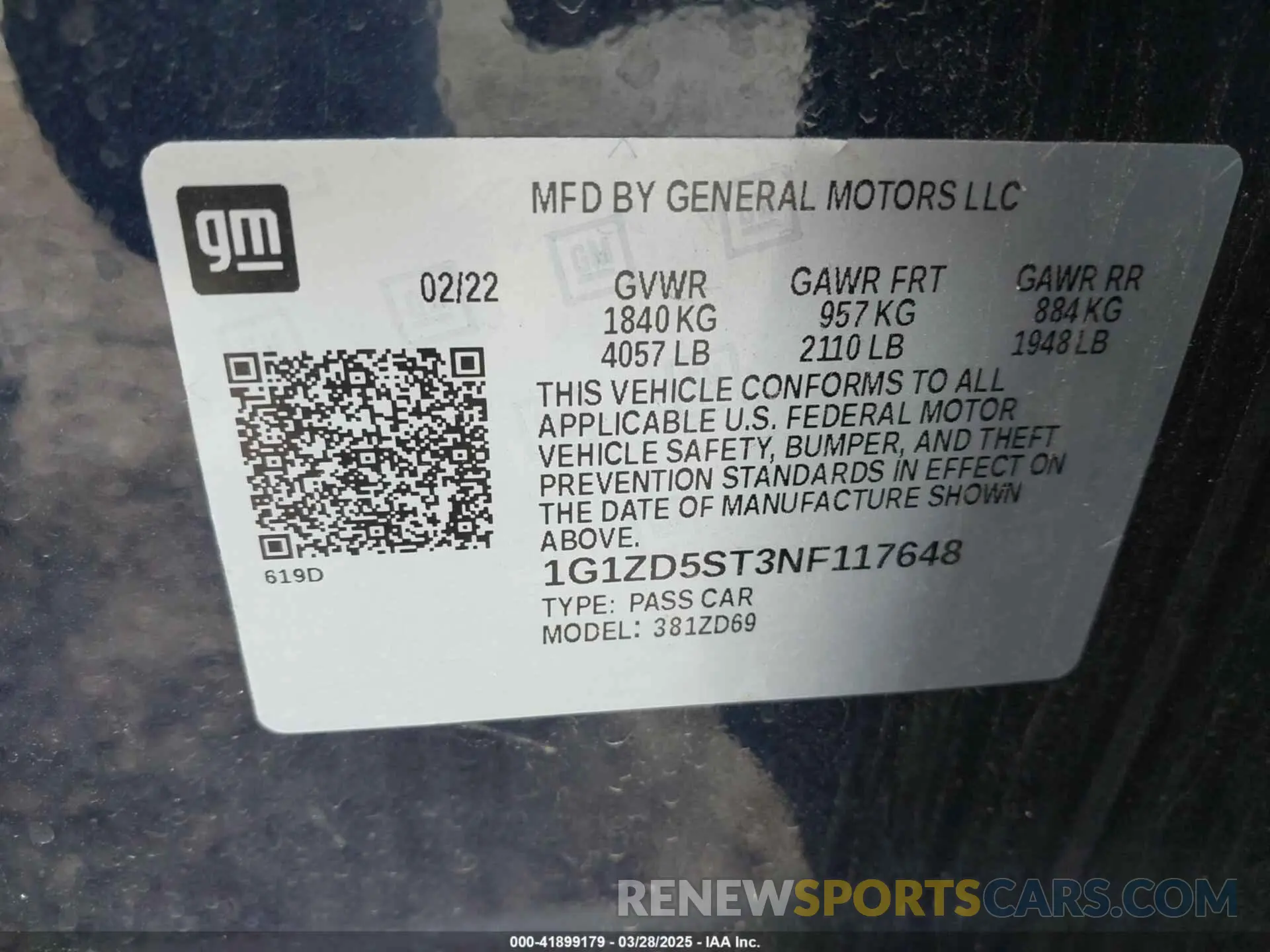 9 Photograph of a damaged car 1G1ZD5ST3NF117648 CHEVROLET MALIBU 2022