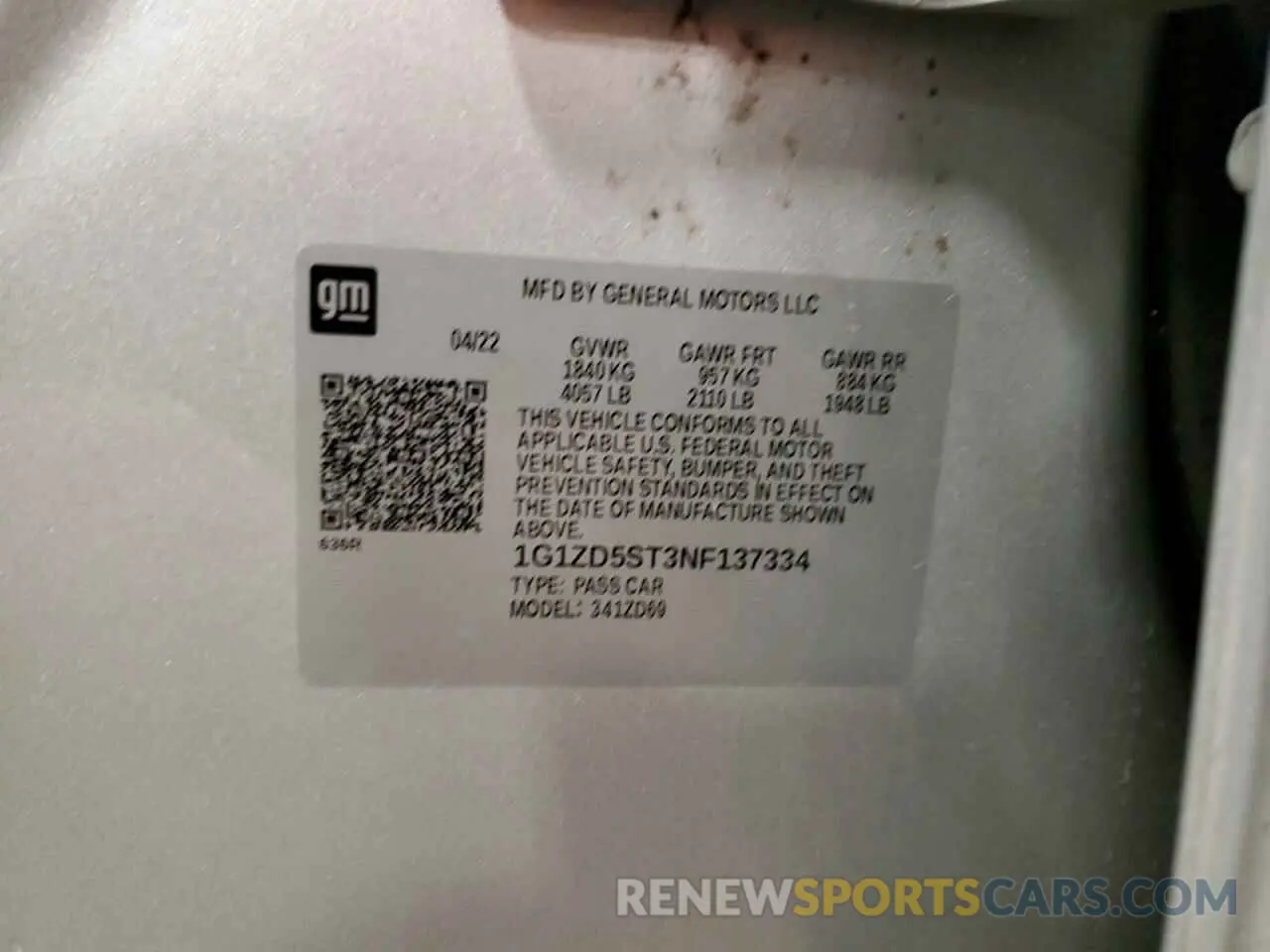 13 Photograph of a damaged car 1G1ZD5ST3NF137334 CHEVROLET MALIBU 2022