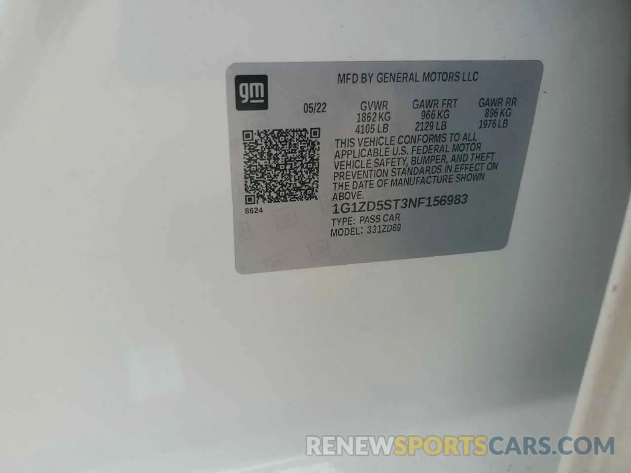 12 Photograph of a damaged car 1G1ZD5ST3NF156983 CHEVROLET MALIBU 2022