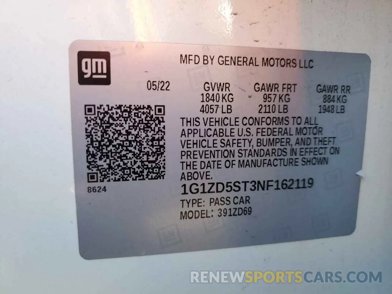13 Photograph of a damaged car 1G1ZD5ST3NF162119 CHEVROLET MALIBU 2022