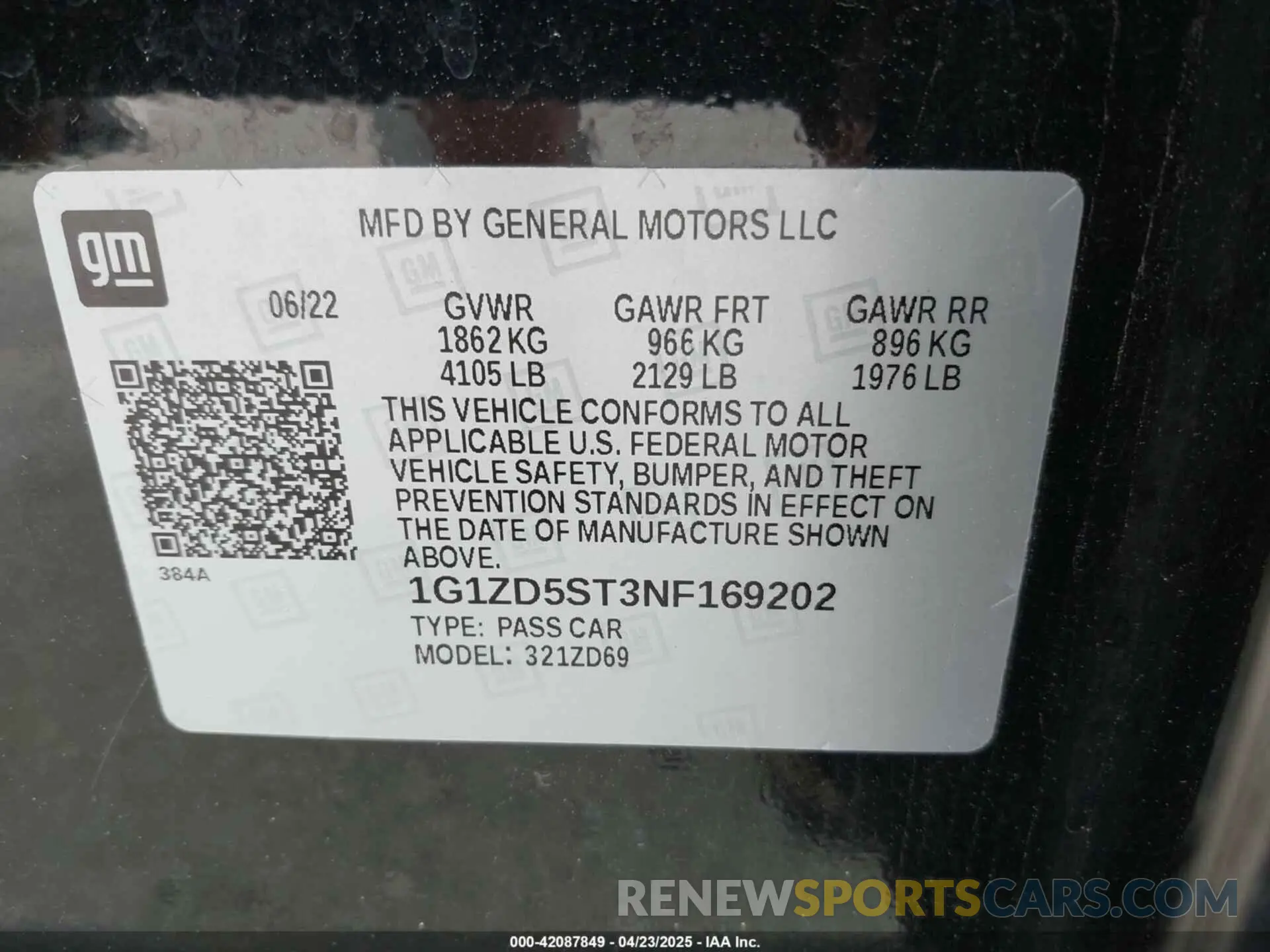 9 Photograph of a damaged car 1G1ZD5ST3NF169202 CHEVROLET MALIBU 2022