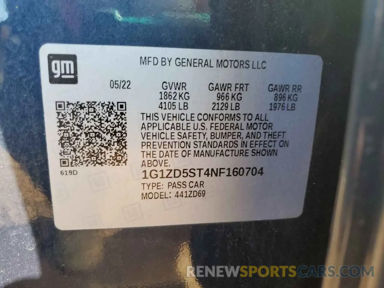 14 Photograph of a damaged car 1G1ZD5ST4NF160704 CHEVROLET MALIBU 2022