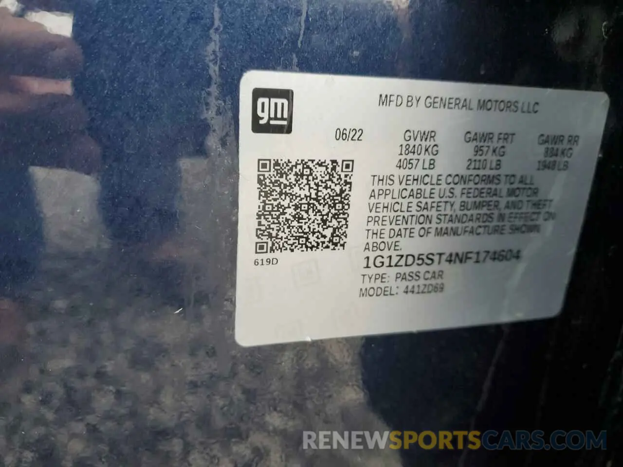13 Photograph of a damaged car 1G1ZD5ST4NF174604 CHEVROLET MALIBU 2022