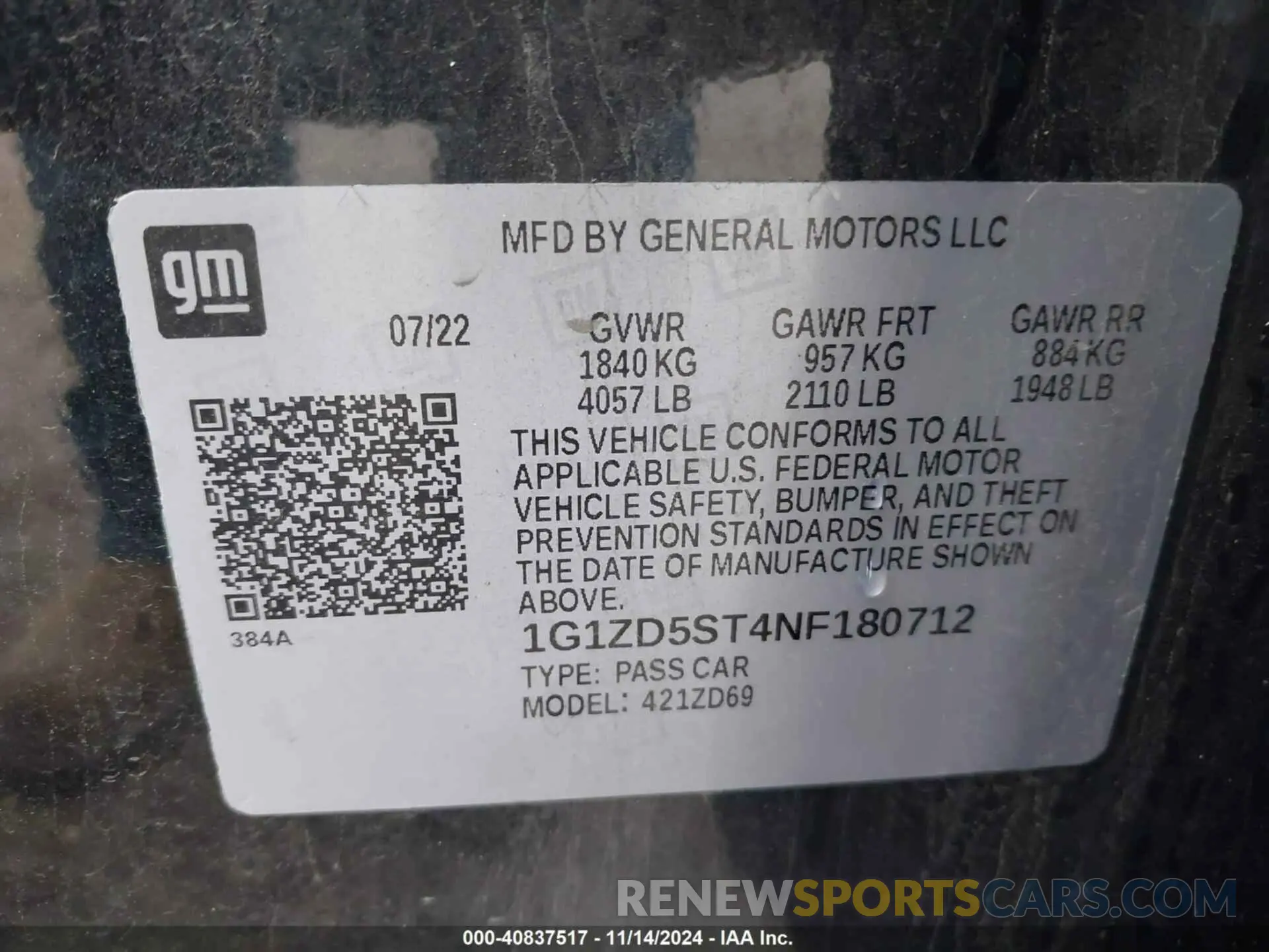 9 Photograph of a damaged car 1G1ZD5ST4NF180712 CHEVROLET MALIBU 2022