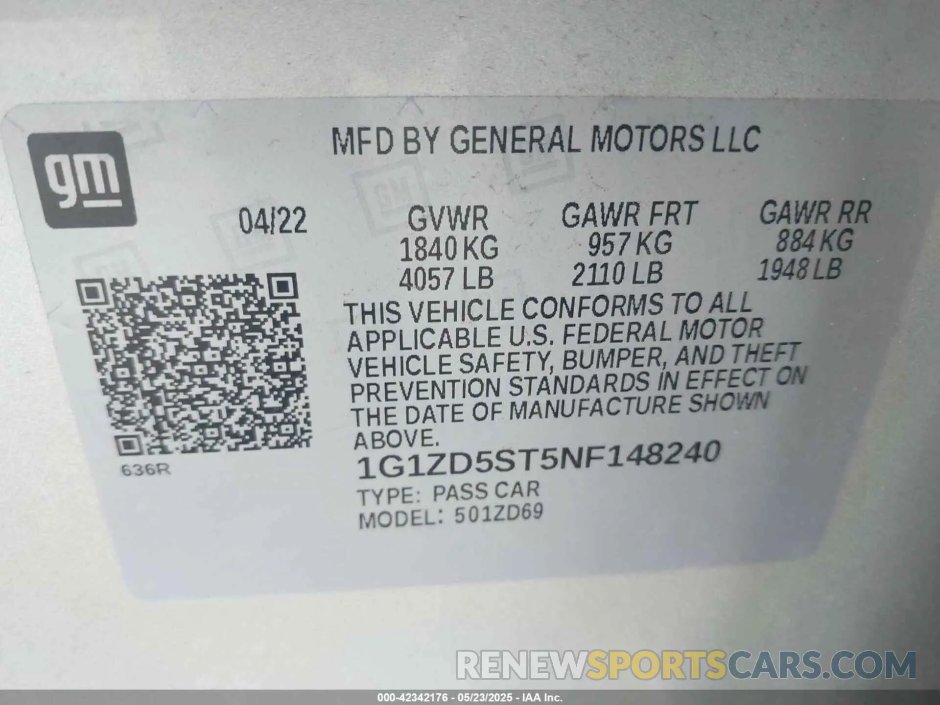 9 Photograph of a damaged car 1G1ZD5ST5NF148240 CHEVROLET MALIBU 2022