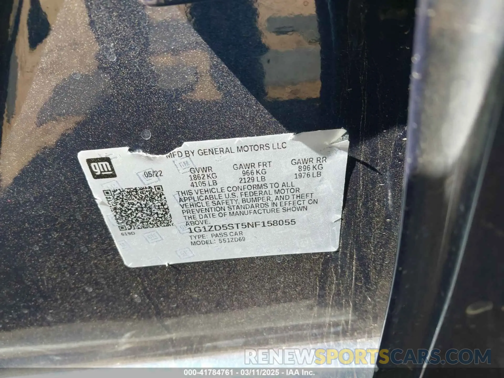 9 Photograph of a damaged car 1G1ZD5ST5NF158055 CHEVROLET MALIBU 2022