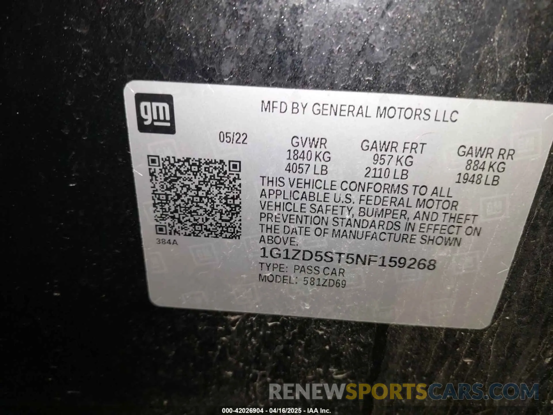 9 Photograph of a damaged car 1G1ZD5ST5NF159268 CHEVROLET MALIBU 2022