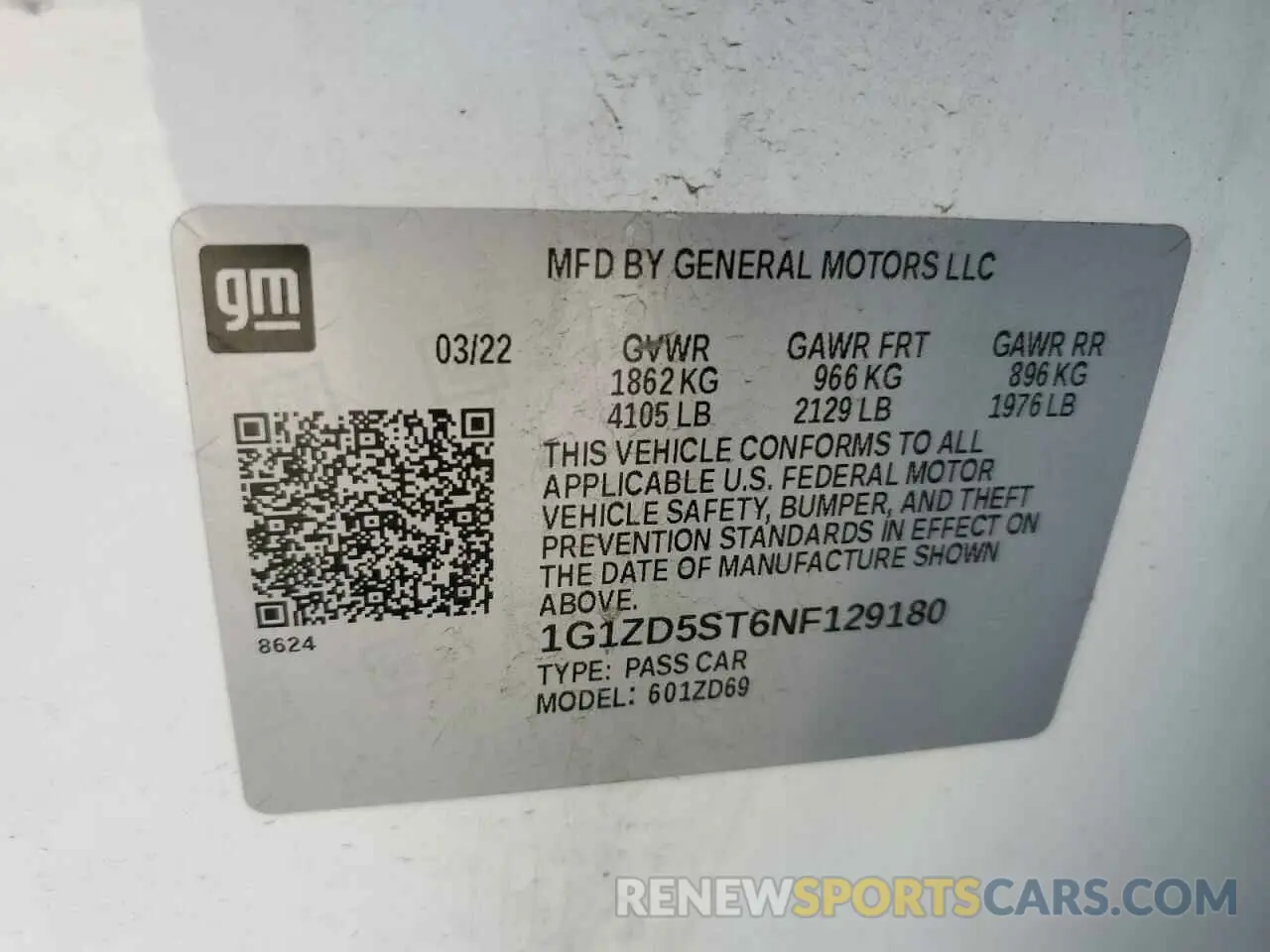 13 Photograph of a damaged car 1G1ZD5ST6NF129180 CHEVROLET MALIBU 2022