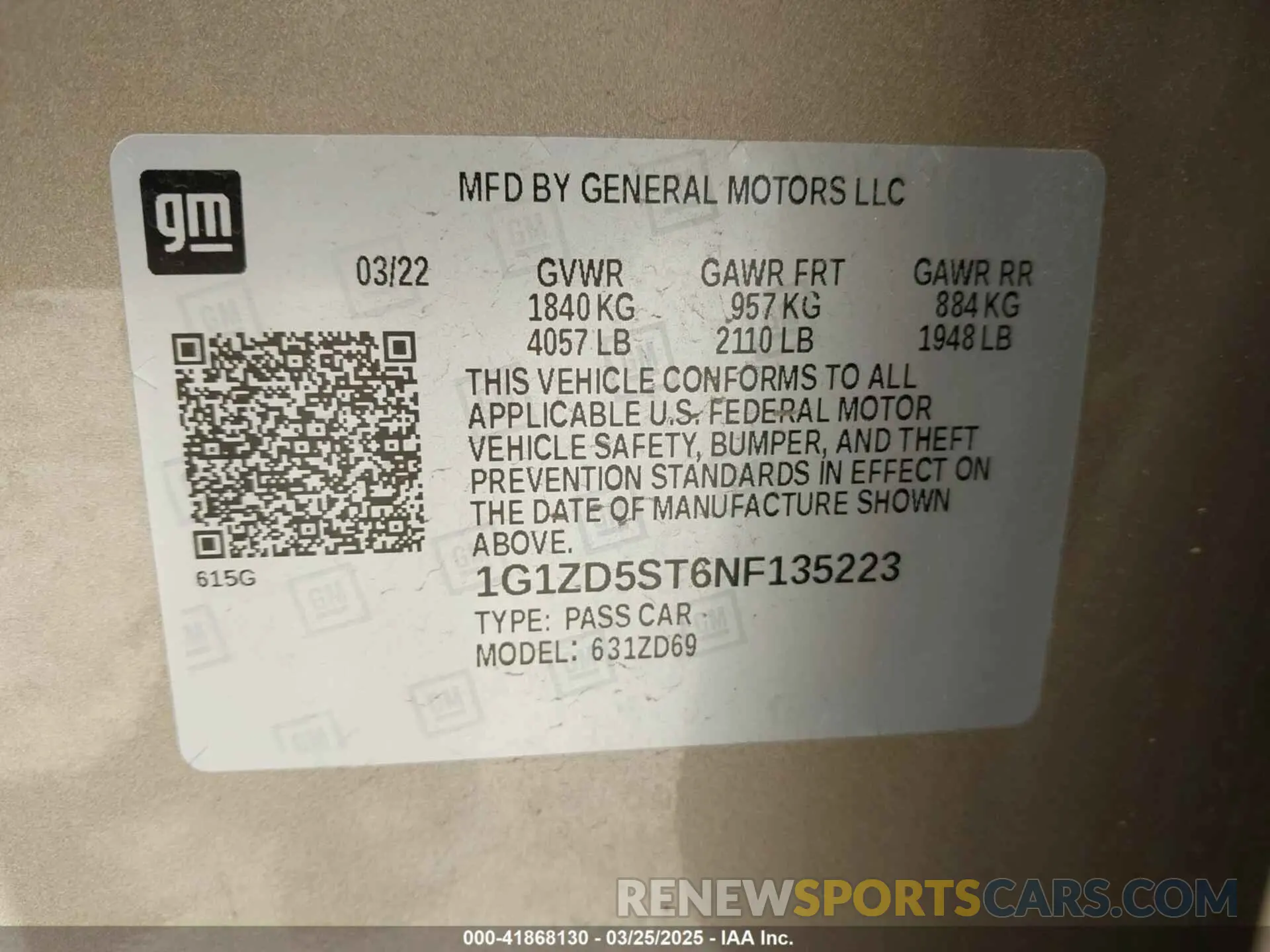9 Photograph of a damaged car 1G1ZD5ST6NF135223 CHEVROLET MALIBU 2022