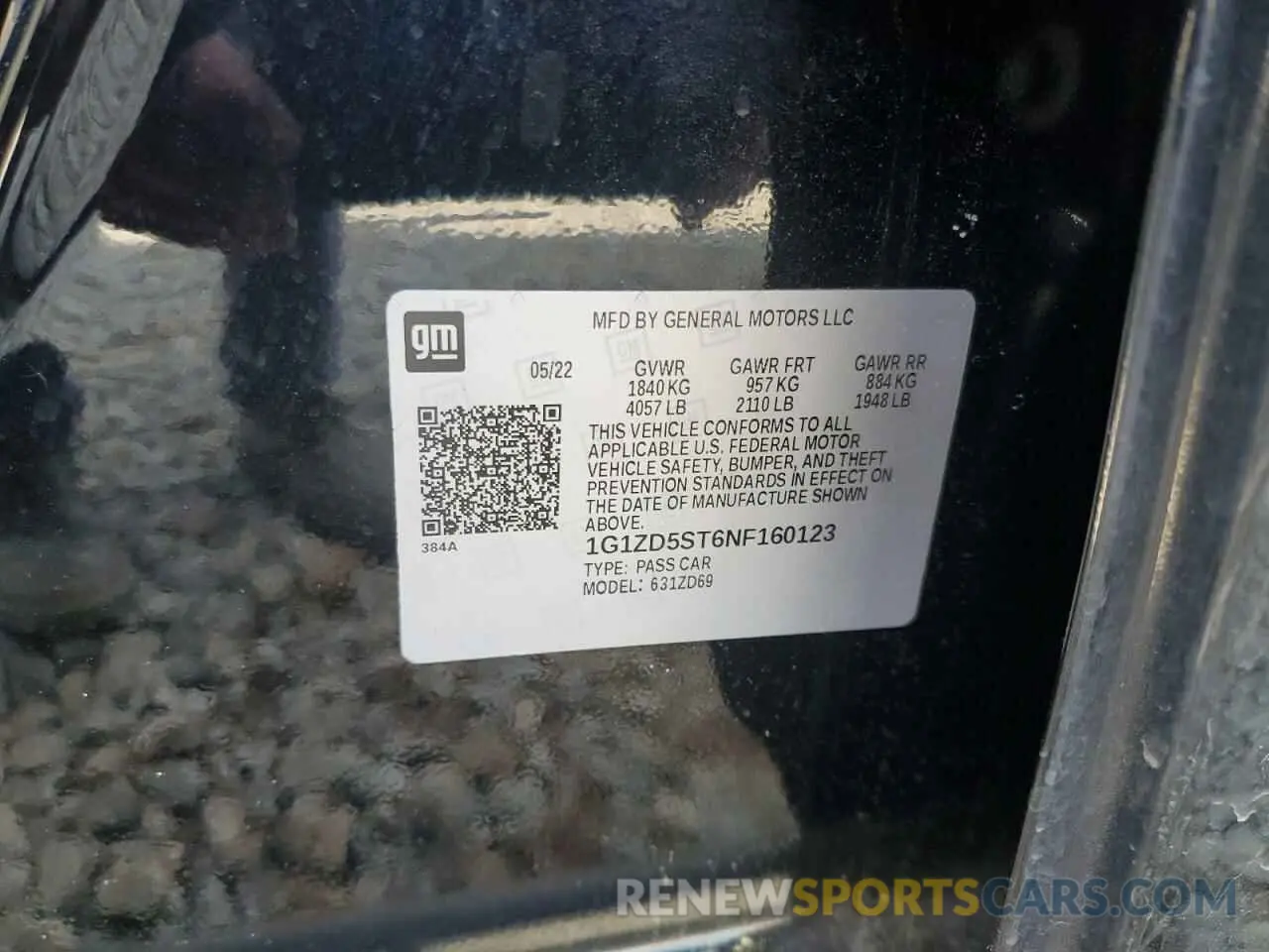 12 Photograph of a damaged car 1G1ZD5ST6NF160123 CHEVROLET MALIBU 2022