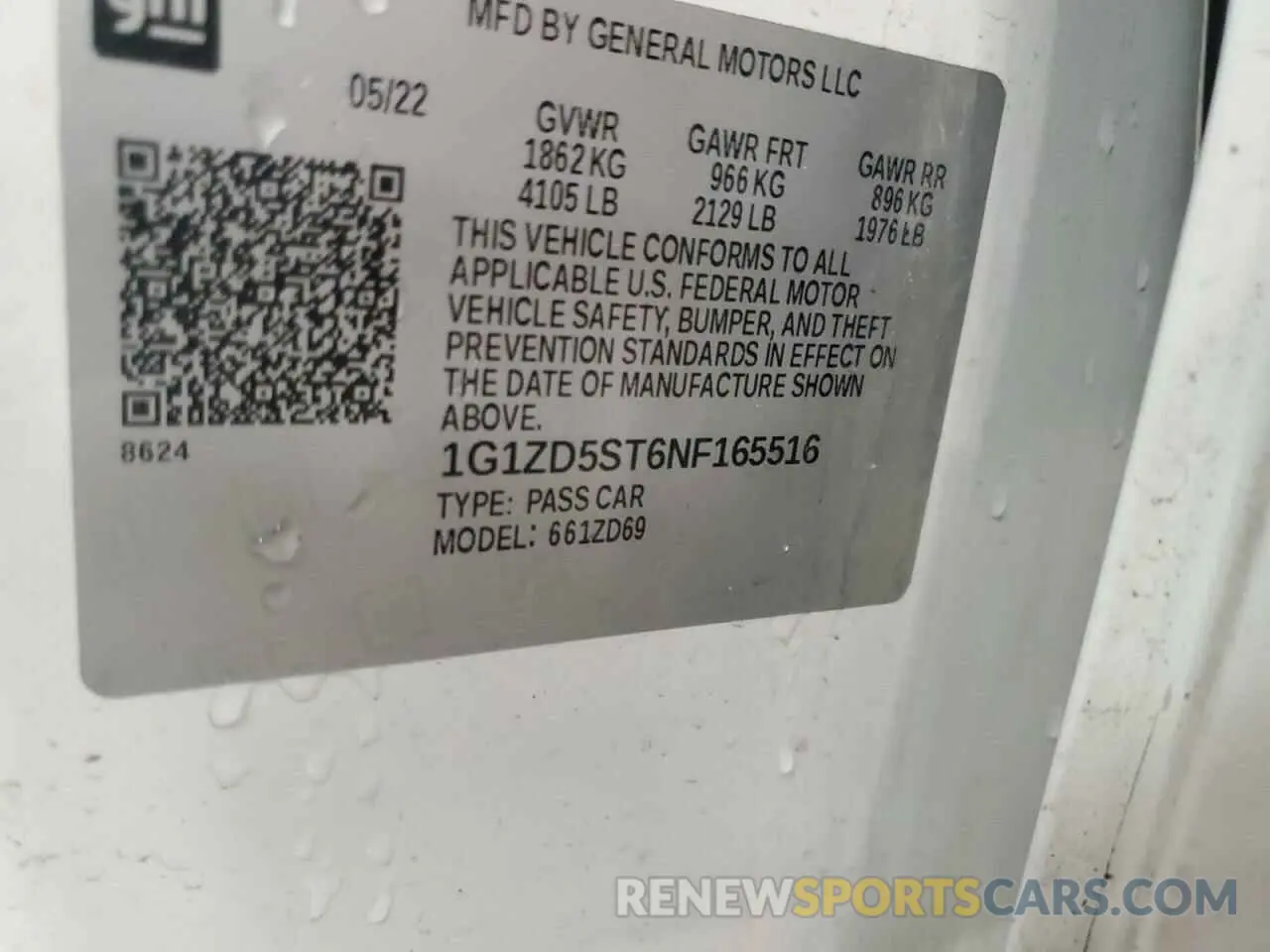 13 Photograph of a damaged car 1G1ZD5ST6NF165516 CHEVROLET MALIBU 2022