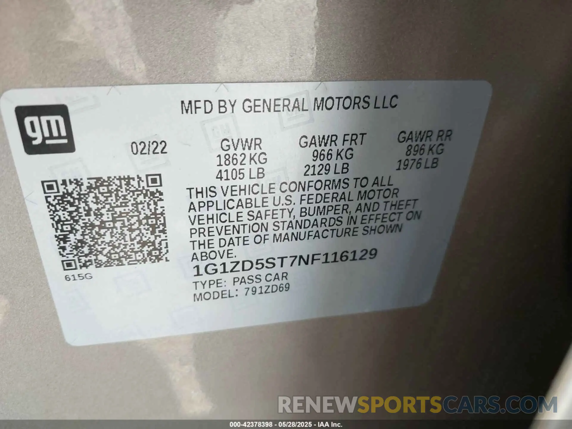 9 Photograph of a damaged car 1G1ZD5ST7NF116129 CHEVROLET MALIBU 2022