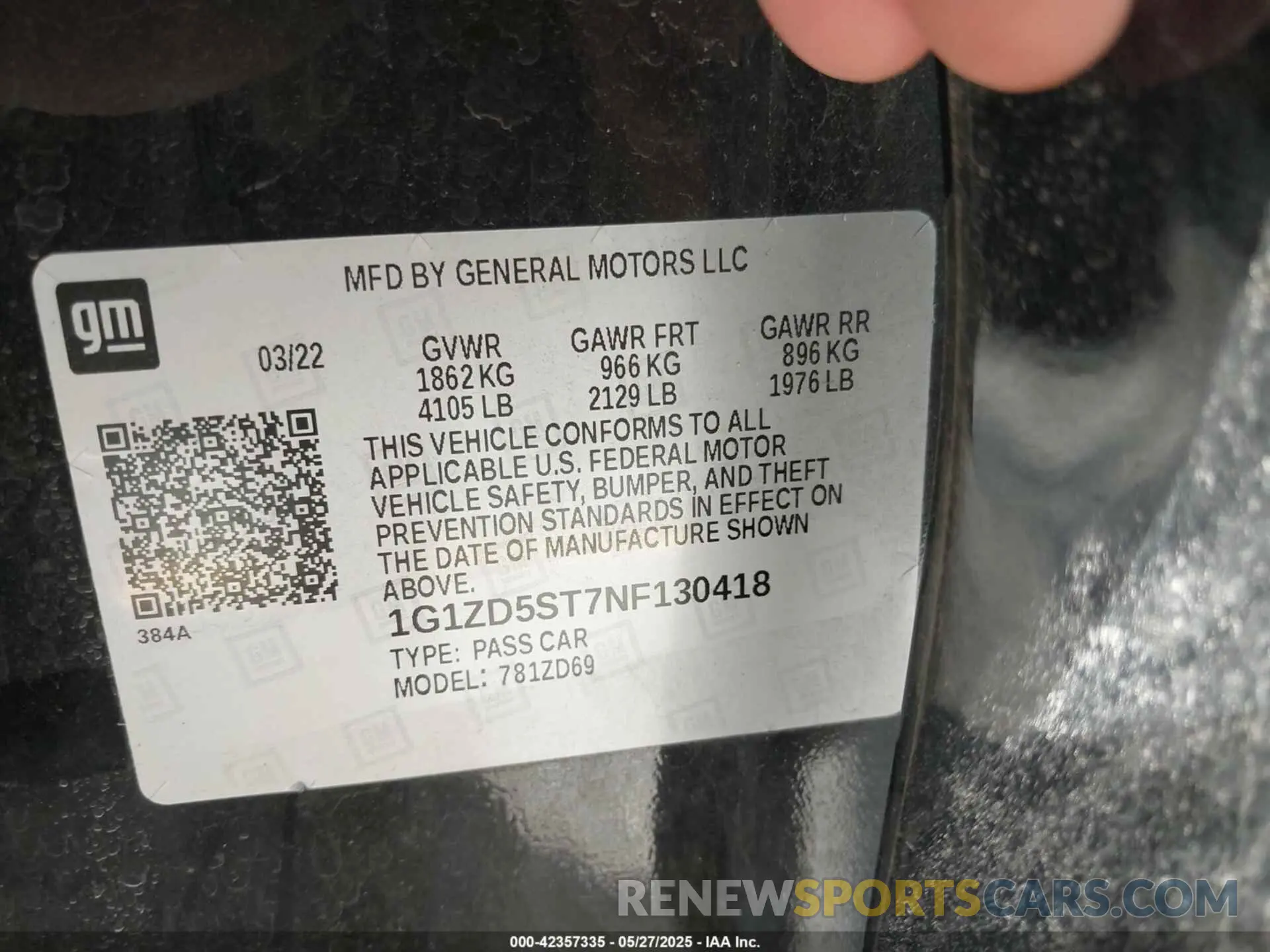 9 Photograph of a damaged car 1G1ZD5ST7NF130418 CHEVROLET MALIBU 2022