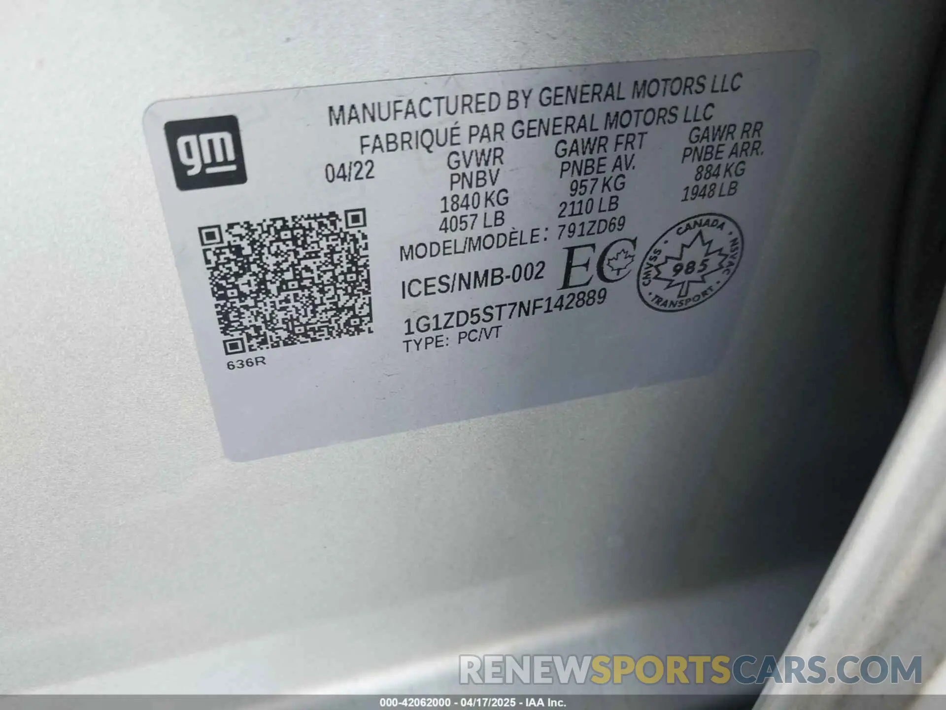 9 Photograph of a damaged car 1G1ZD5ST7NF142889 CHEVROLET MALIBU 2022