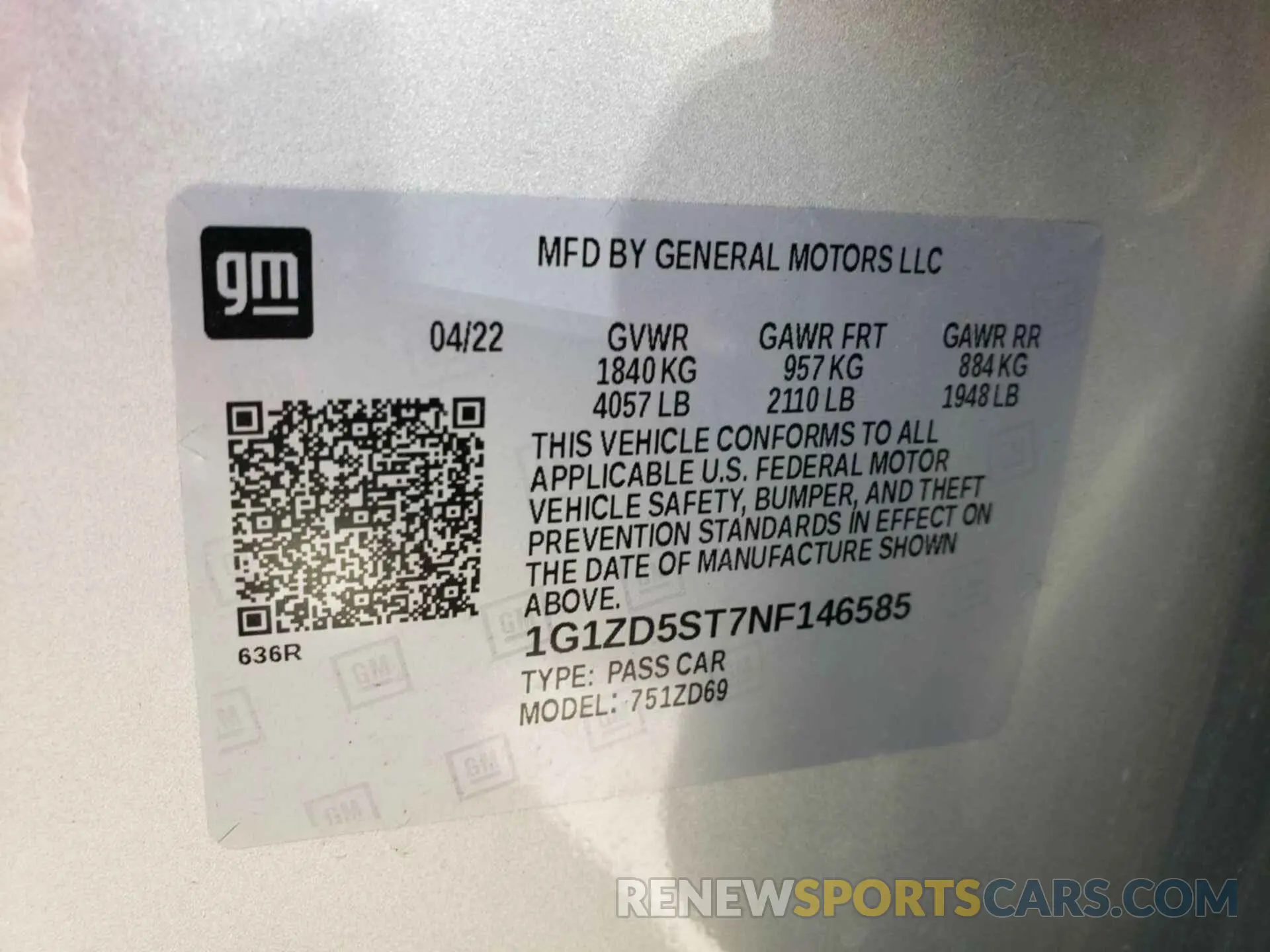 10 Photograph of a damaged car 1G1ZD5ST7NF146585 CHEVROLET MALIBU 2022