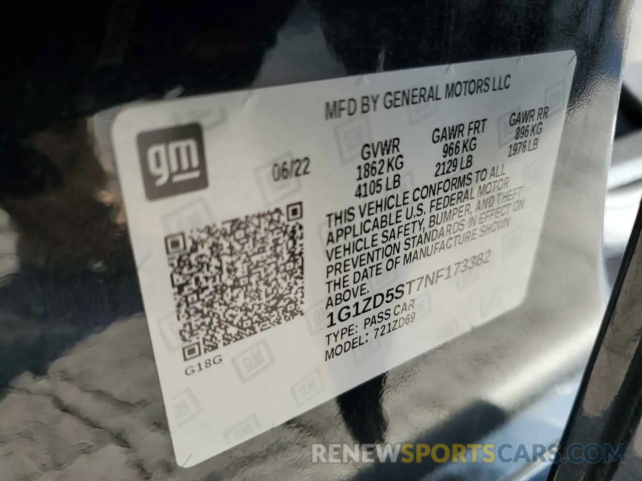 14 Photograph of a damaged car 1G1ZD5ST7NF173382 CHEVROLET MALIBU 2022