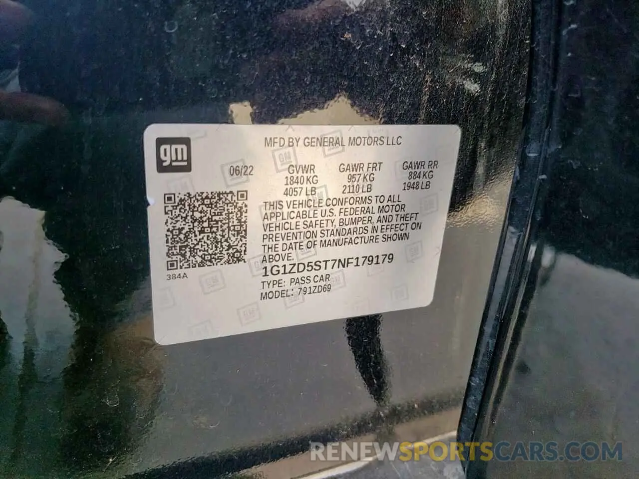 14 Photograph of a damaged car 1G1ZD5ST7NF179179 CHEVROLET MALIBU 2022
