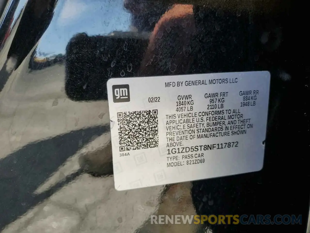 12 Photograph of a damaged car 1G1ZD5ST8NF117872 CHEVROLET MALIBU 2022