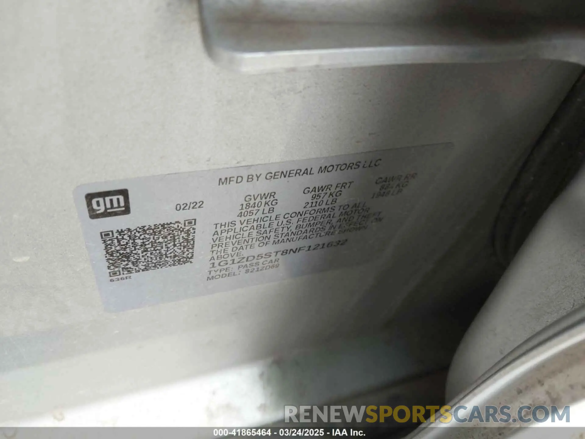 9 Photograph of a damaged car 1G1ZD5ST8NF121632 CHEVROLET MALIBU 2022