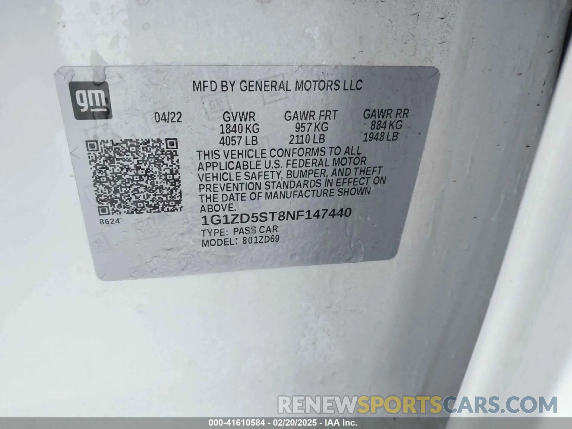 9 Photograph of a damaged car 1G1ZD5ST8NF147440 CHEVROLET MALIBU 2022