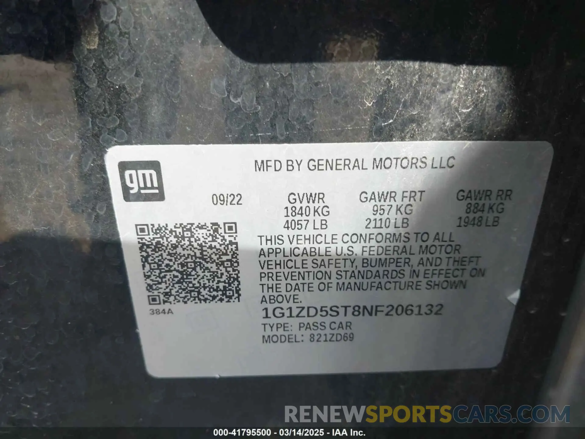 9 Photograph of a damaged car 1G1ZD5ST8NF206132 CHEVROLET MALIBU 2022