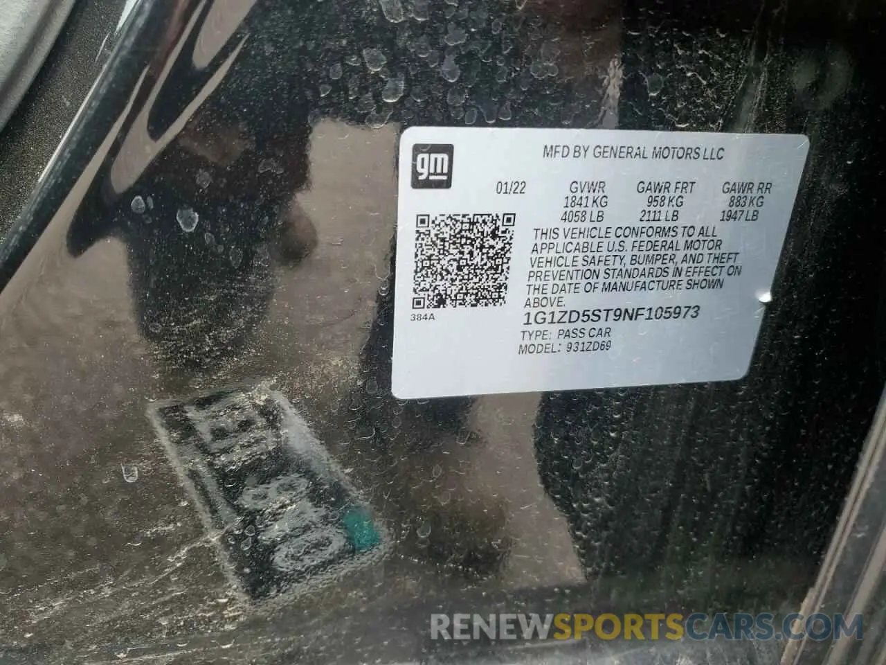 13 Photograph of a damaged car 1G1ZD5ST9NF105973 CHEVROLET MALIBU 2022