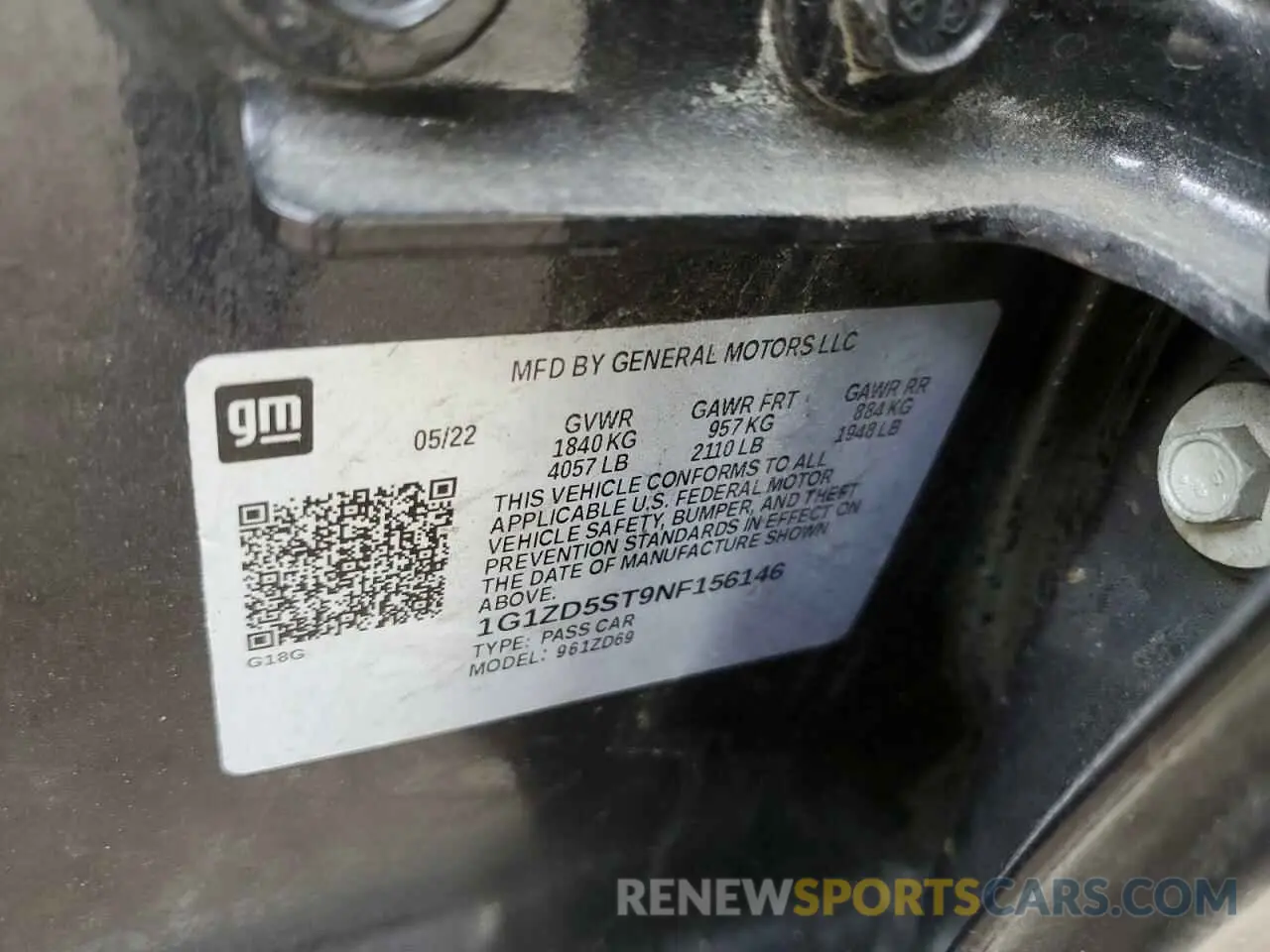 12 Photograph of a damaged car 1G1ZD5ST9NF156146 CHEVROLET MALIBU 2022