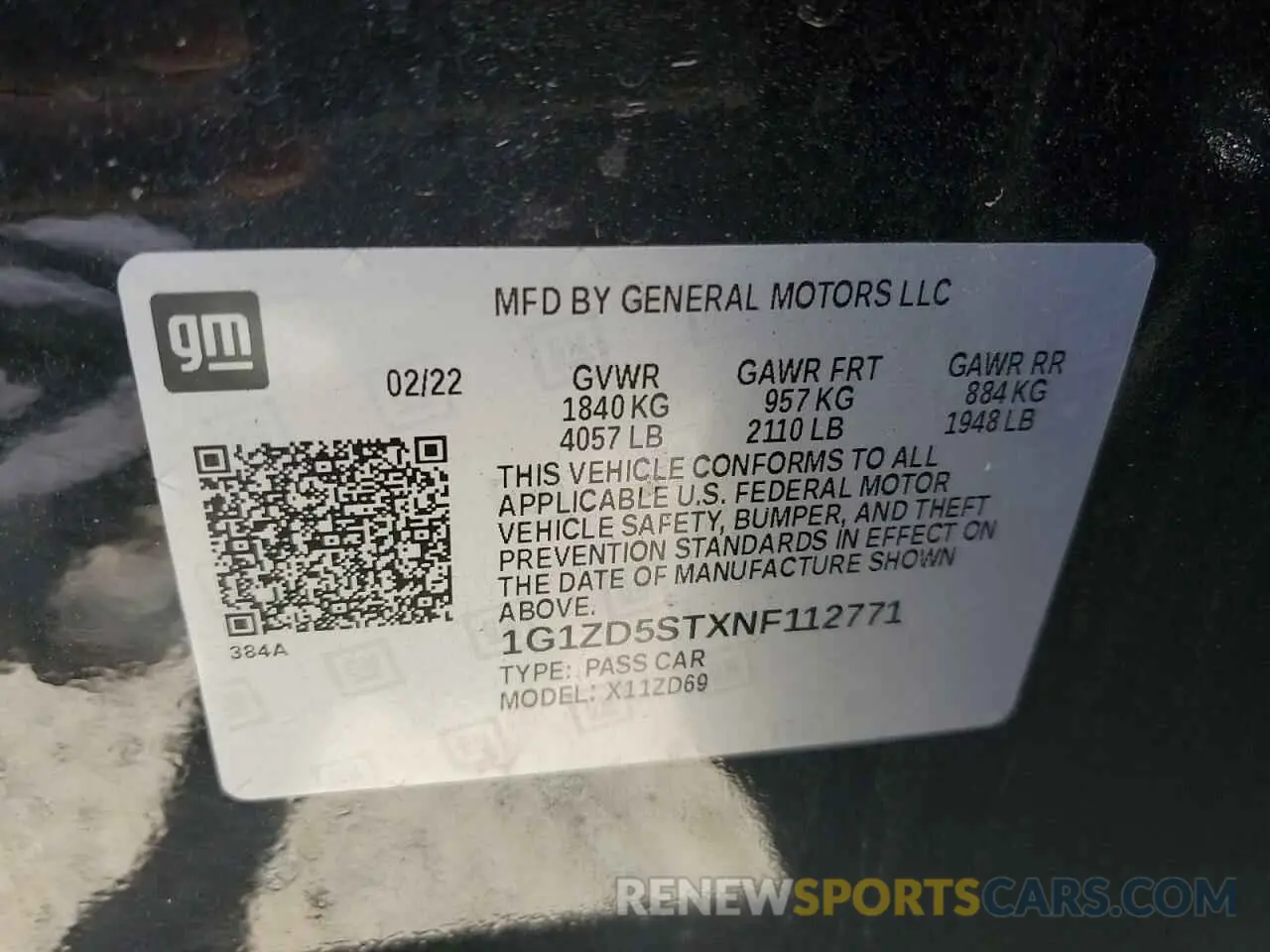 13 Photograph of a damaged car 1G1ZD5STXNF112771 CHEVROLET MALIBU 2022