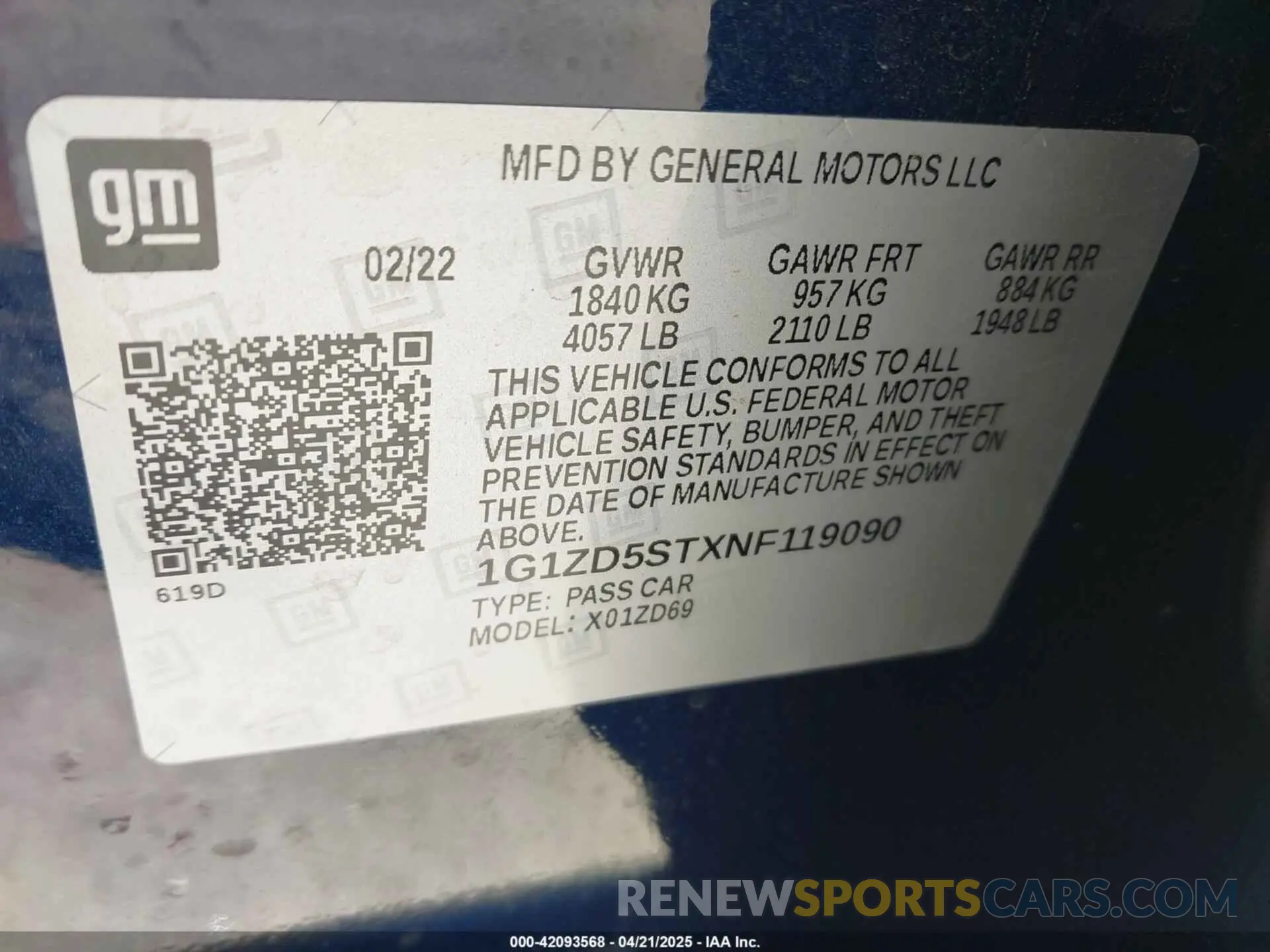 9 Photograph of a damaged car 1G1ZD5STXNF119090 CHEVROLET MALIBU 2022