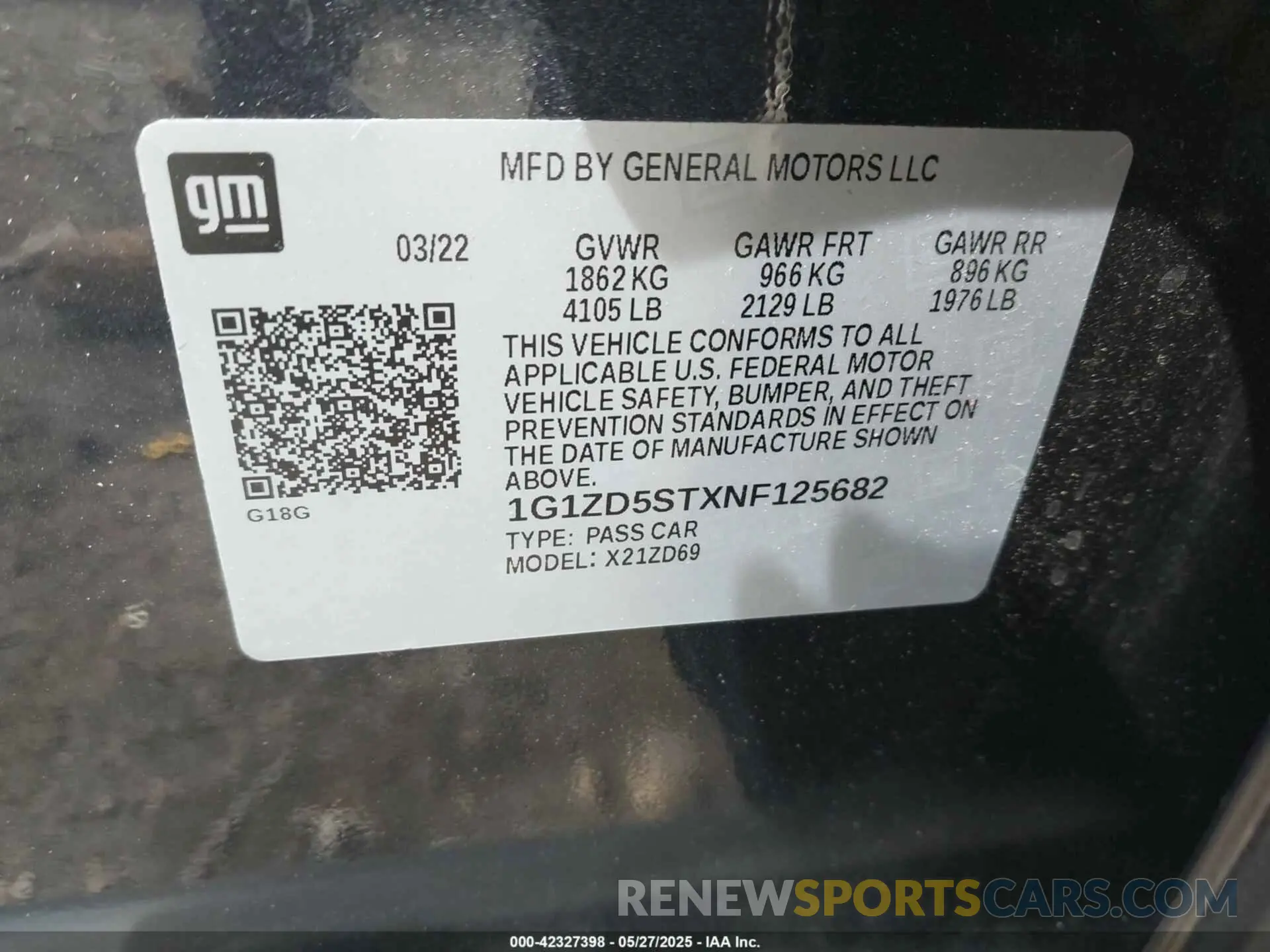 9 Photograph of a damaged car 1G1ZD5STXNF125682 CHEVROLET MALIBU 2022