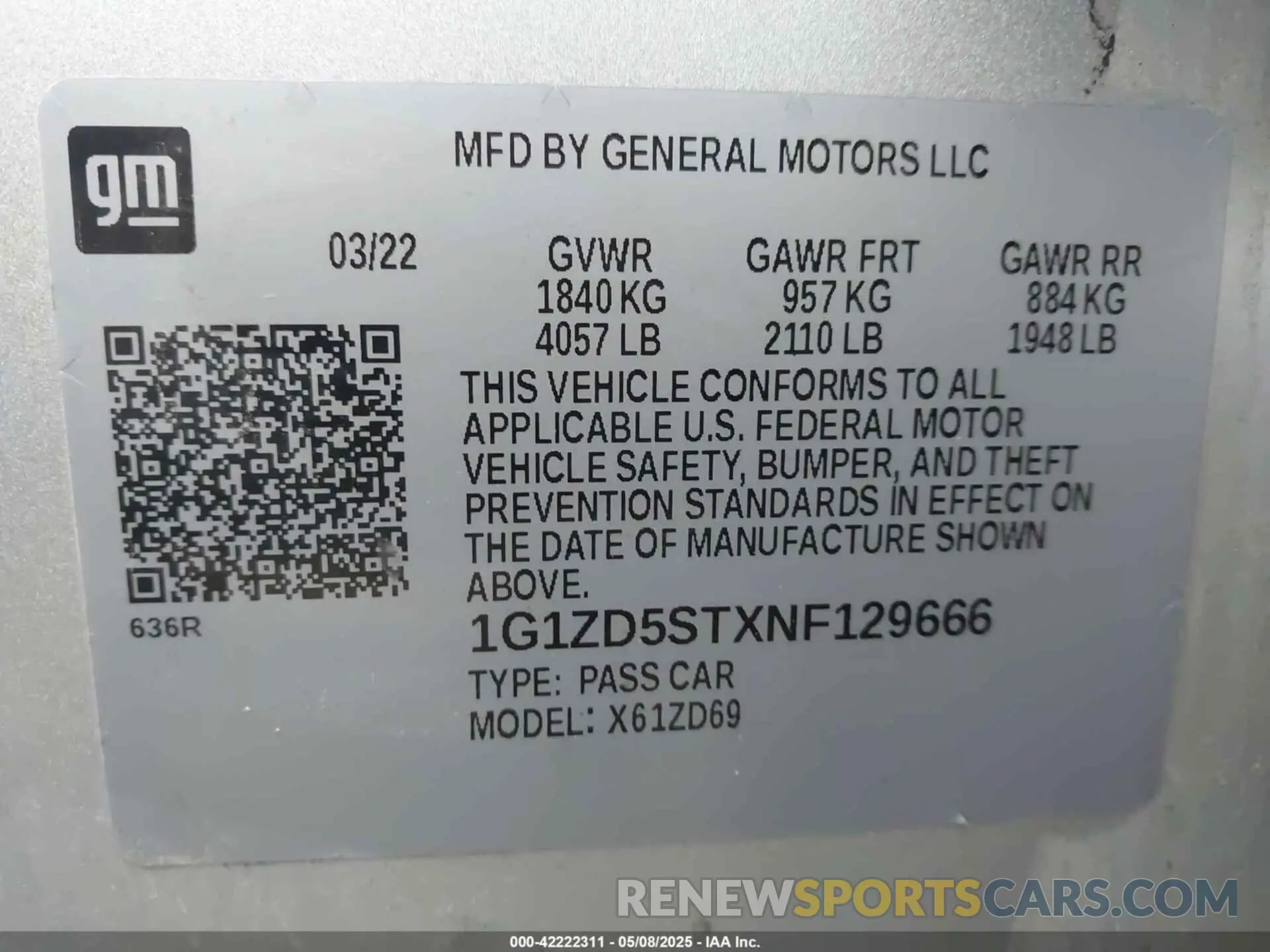 9 Photograph of a damaged car 1G1ZD5STXNF129666 CHEVROLET MALIBU 2022