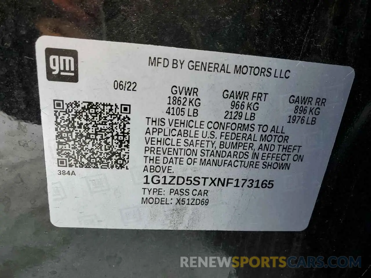 14 Photograph of a damaged car 1G1ZD5STXNF173165 CHEVROLET MALIBU 2022
