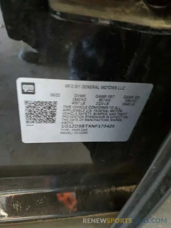 14 Photograph of a damaged car 1G1ZD5STXNF173425 CHEVROLET MALIBU 2022