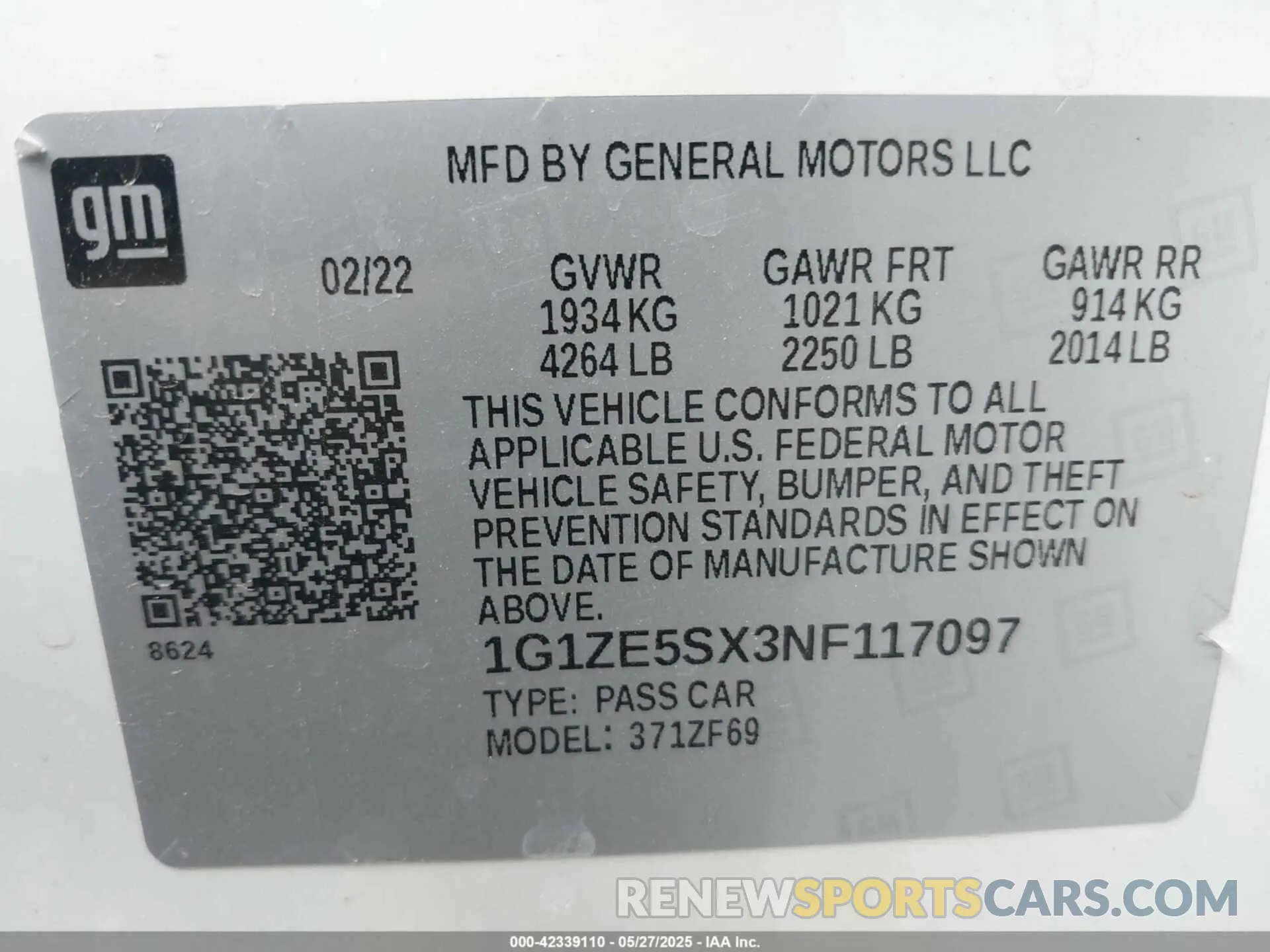 9 Photograph of a damaged car 1G1ZE5SX3NF117097 CHEVROLET MALIBU 2022