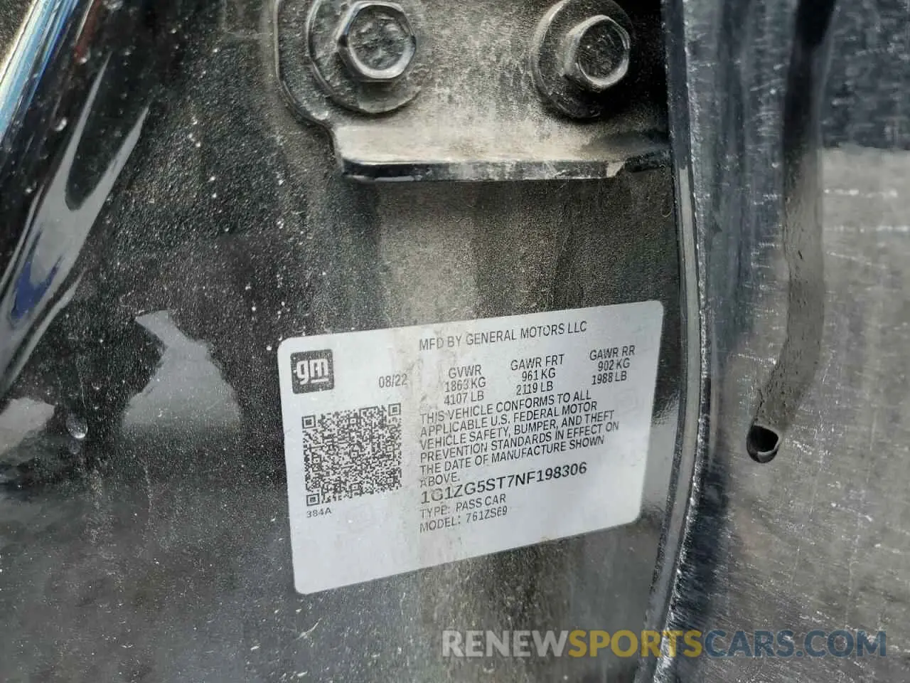 12 Photograph of a damaged car 1G1ZG5ST7NF198306 CHEVROLET MALIBU 2022