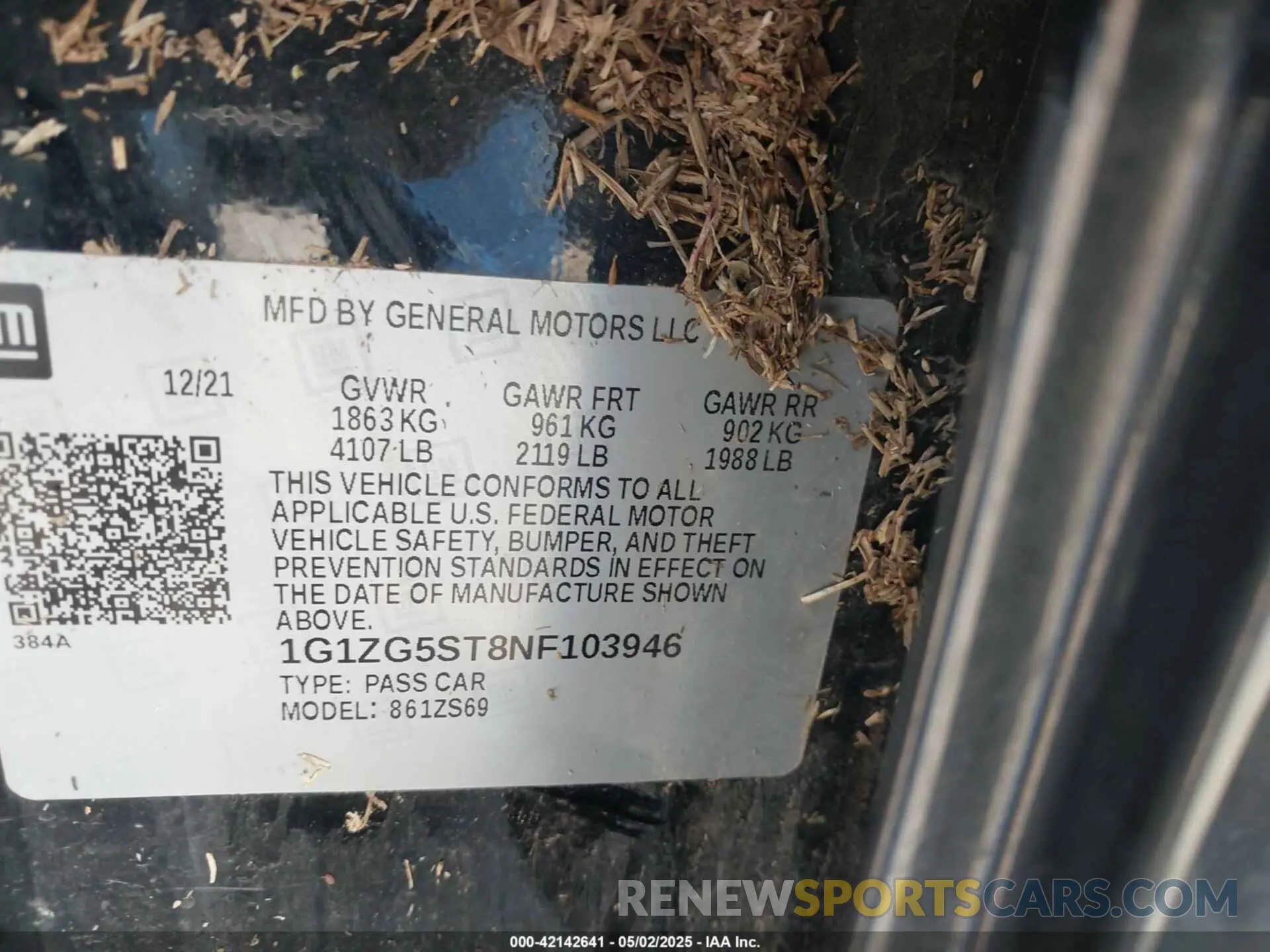 9 Photograph of a damaged car 1G1ZG5ST8NF103946 CHEVROLET MALIBU 2022