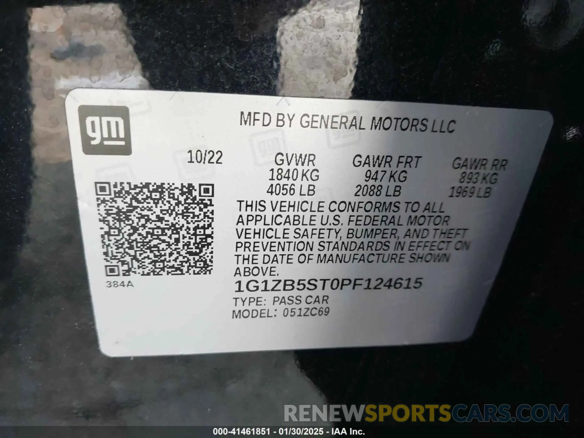 9 Photograph of a damaged car 1G1ZB5ST0PF124615 CHEVROLET MALIBU 2023